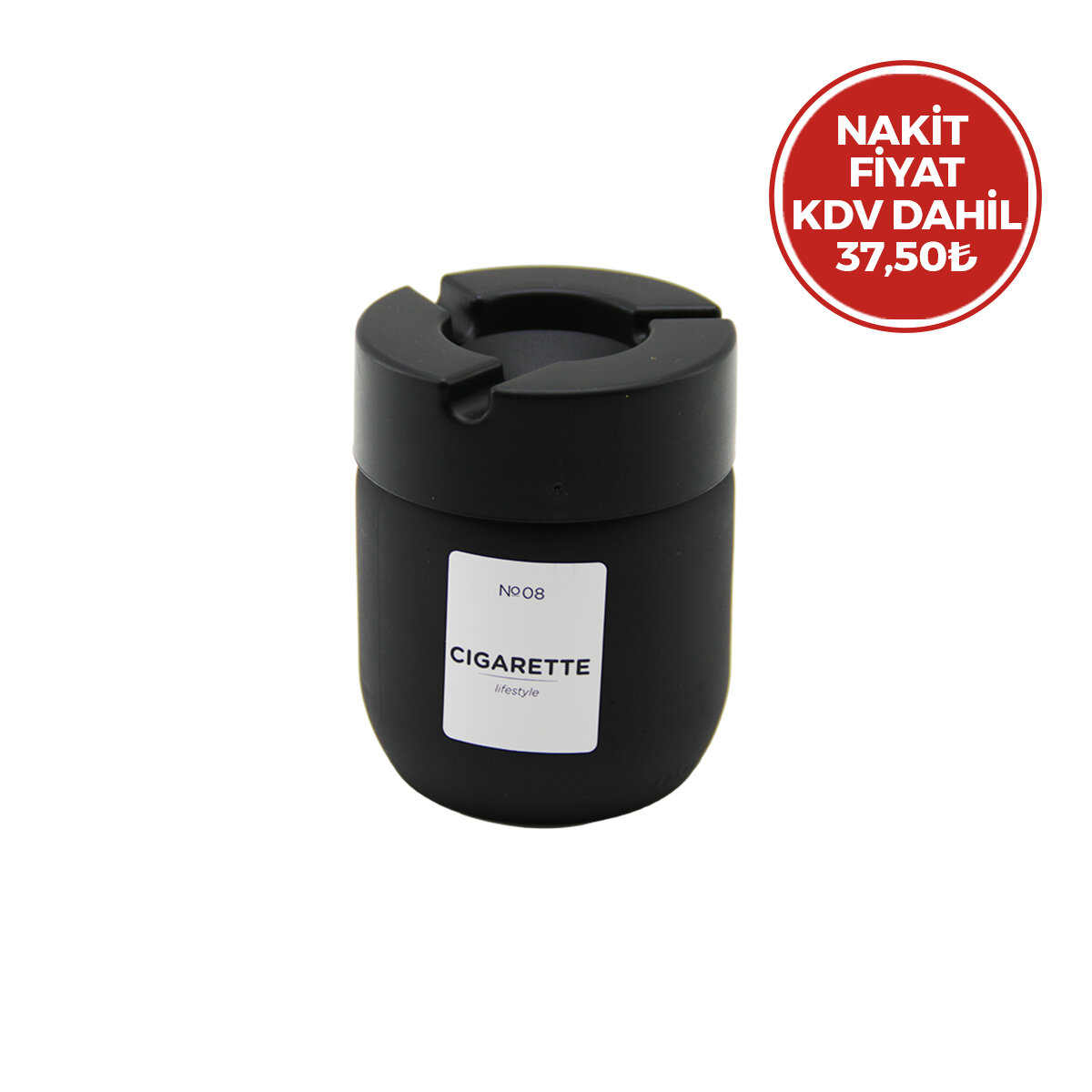 QLUX C-00545 ( 425CC ) ( SİYAH CAM ) KÜLLÜK ( SİYAH PLASTİK KAPAK ) ( NO-08 CIGARETTE & KÜL TABLASI )*24=K