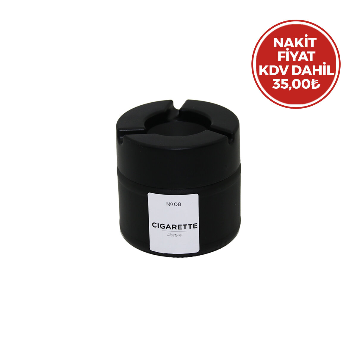 QLUX C-00567 ( 300CC ) ( SİYAH CAM ) KÜLLÜK ( SİYAH PLASTİK KAPAK ) ( NO-08 CIGARETTE & KÜL TABLASI )*24=K