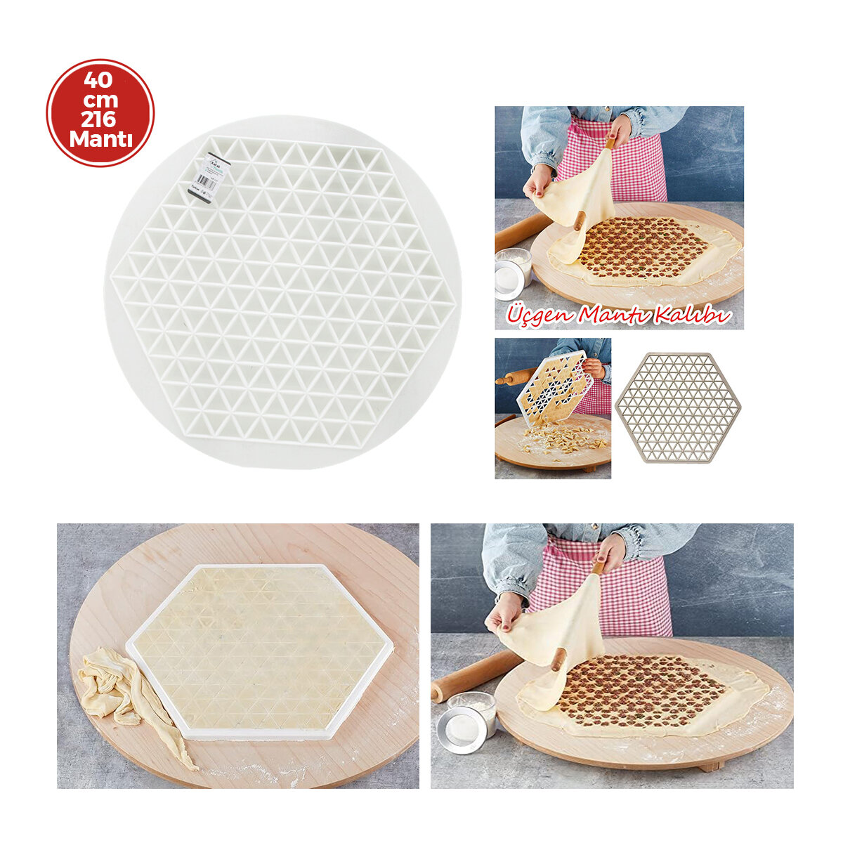 PLASTLİFE KP-177 YUVARLAK MANTI KALIBI PLASTİK ( ÇAP = 41CM )*36=K PLASTLİFE KP-177 YUVARLAK MANTI KALIBI PLASTİK ( ÇAP = 41CM )*36=K