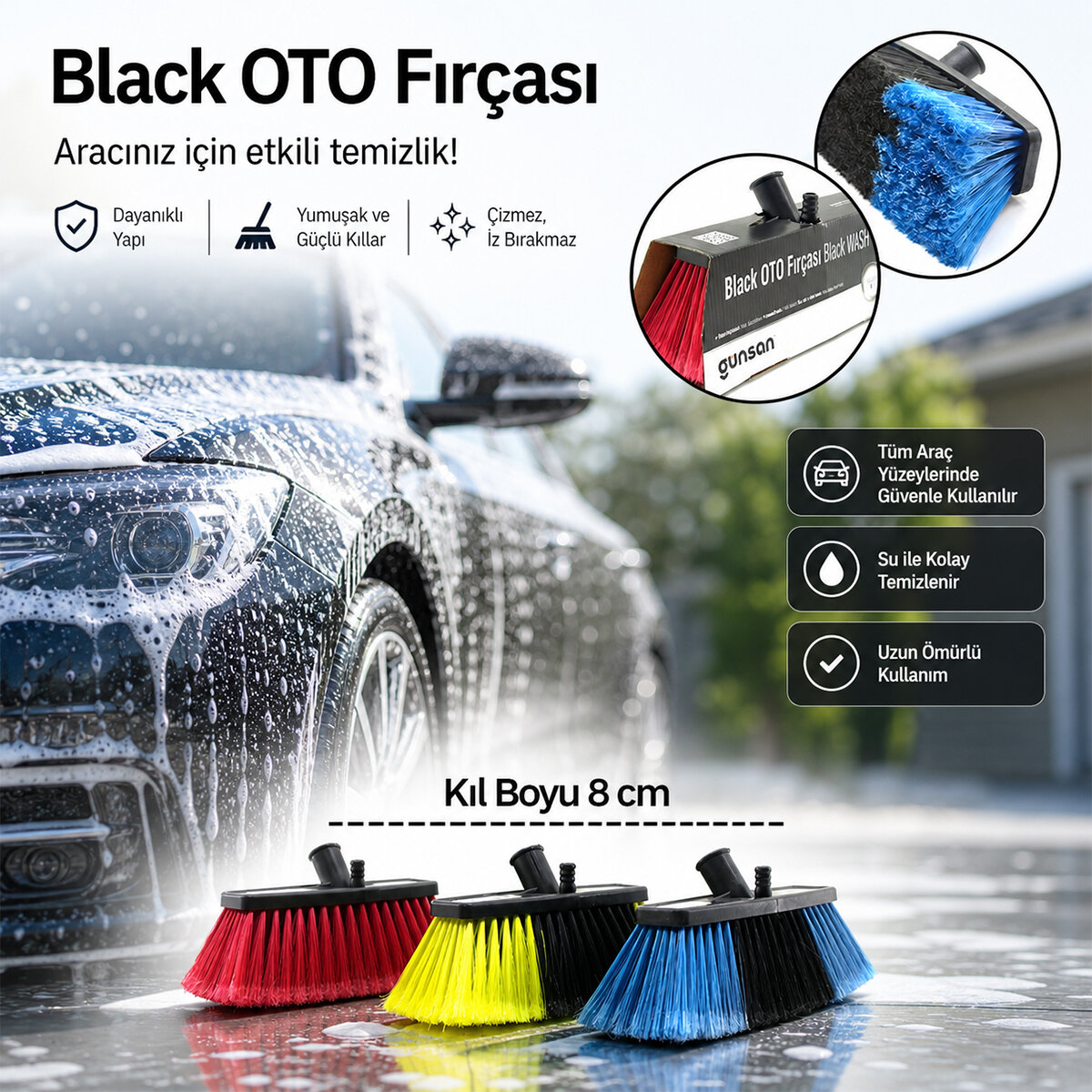 GÜNSAN ( -013 119 ) ( 8CM=KIL BOYU ) ( 8 SIRA ) ( STANDART ) BLACK OTO YIKAMA FIRÇASI (YUMUŞAK DOKU) (OTO & CAM & ISLAK ZEMİN) ( KARTON SARGILI KUTULU )*12=K GÜNSAN ( -013 119 ) ( 8CM=KIL BOYU ) ( 8 SIRA ) ( STANDART ) BLACK OTO YIKAMA FIRÇASI (YUMUŞAK DOKU) (OTO & CAM & ISLAK ZEMİN) ( KARTON SARGILI KUTULU )*12=K