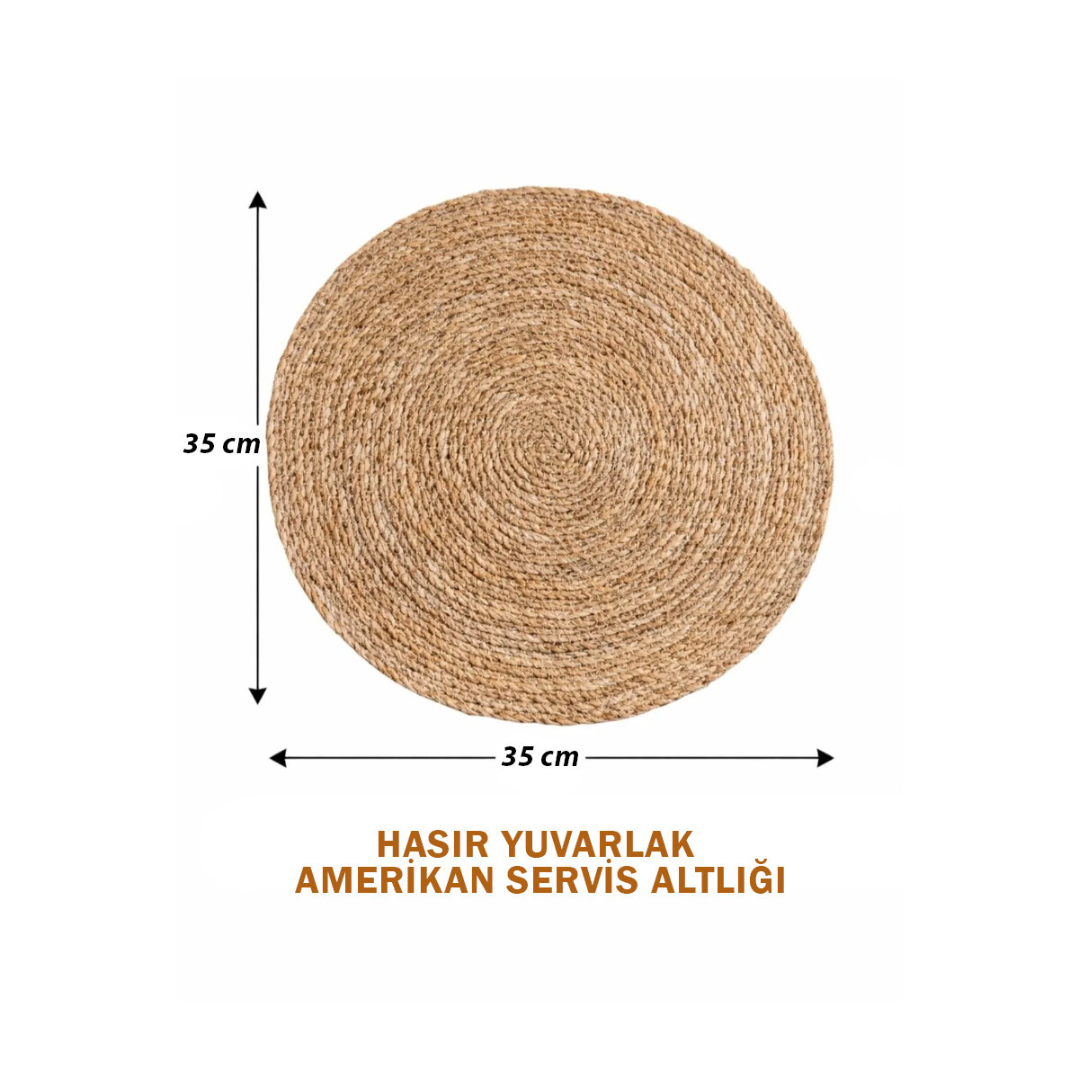 BAROTTİ DMR-001 ( HASIR ) ( 35CM ) ( YUVARLAK ) AMERİKAN SERVİS ALTI  & SUPLA ALTLIK*100