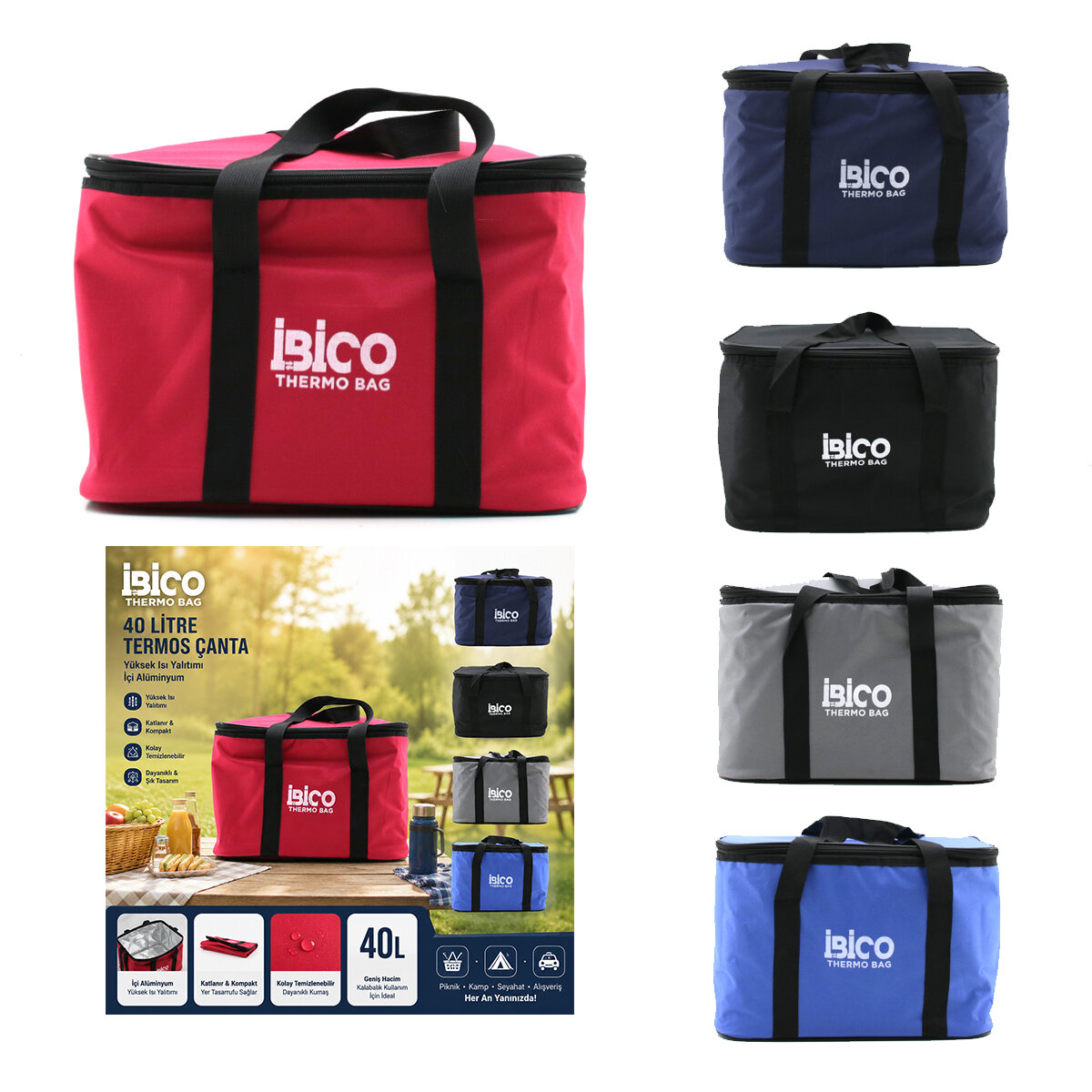 İBİCO K18-007 ( 40LT ) TERMOS ÇANTA ( FOLYOLU ) ( 40 X 30 X 25CM ) ( TAŞIMA KULP  )*20=K