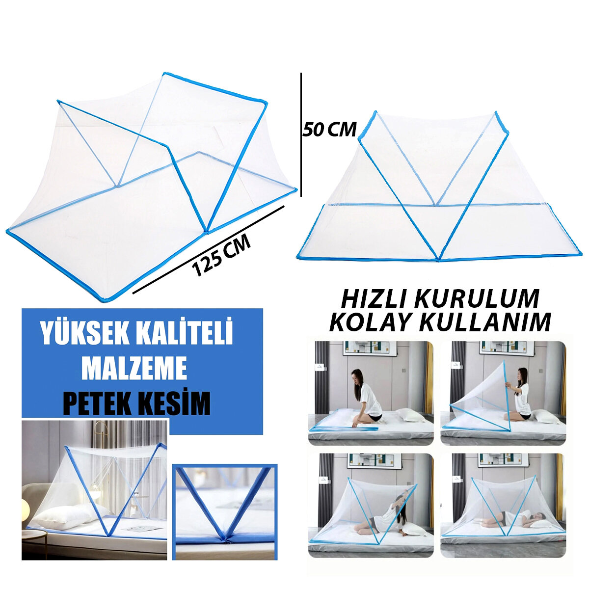 KRT-1128 CM-451 SİNEK KORUYUCU CİBİNLİK & TÜL ( ÇOCUK & BEBEK ) ( PORTATİF KULLANIM ) ( 50X125CM ) *100