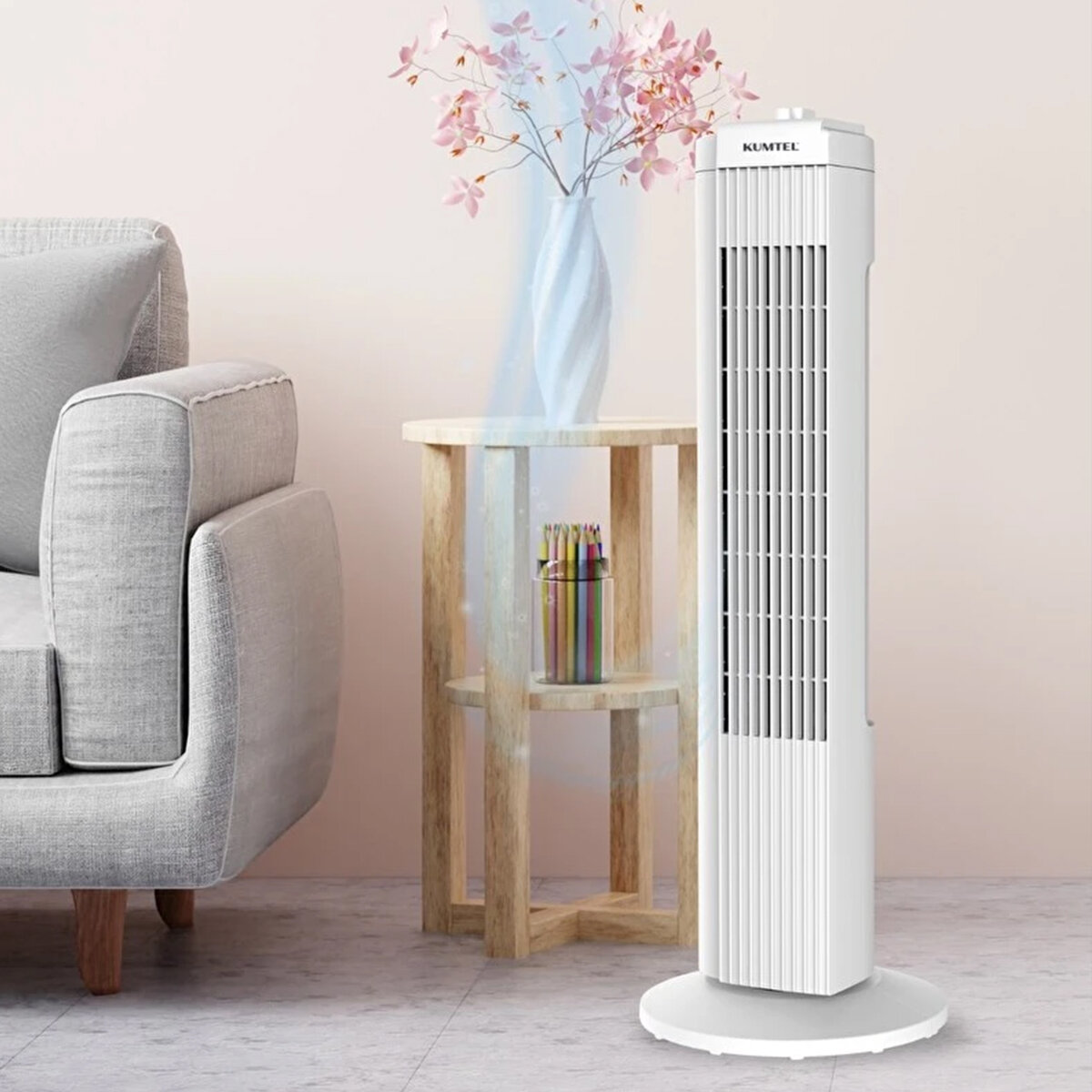 KUMTEL KTF-258W ( BEYAZ ) ( 50W ) ( 3 KADEME & ZAMANLAYICI ) KULE TİPİ VANTİLATÖR*1 KUMTEL KTF-258W ( BEYAZ ) ( 50W ) ( 3 KADEME & ZAMANLAYICI ) KULE TİPİ VANTİLATÖR*1