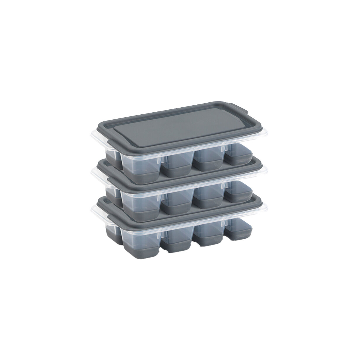 DÜNYA MTF-16016-999 ( 3PCS & 9LU ) ( MİNİ ) ( KÜP ŞEKİL ) PLASTİK BUZLUK ( KAPAKLI ) ( SİLİKON TABAN=YAPIŞMAZ & PARMAK BAS ÇIKARLI )*36=K