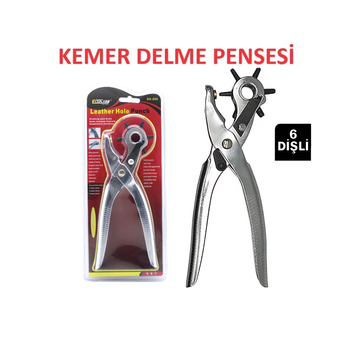 VISKING DK-005 ( 6 DİŞ ) ( METAL ) KEMER DELME MAKİNESİ PENSE*60