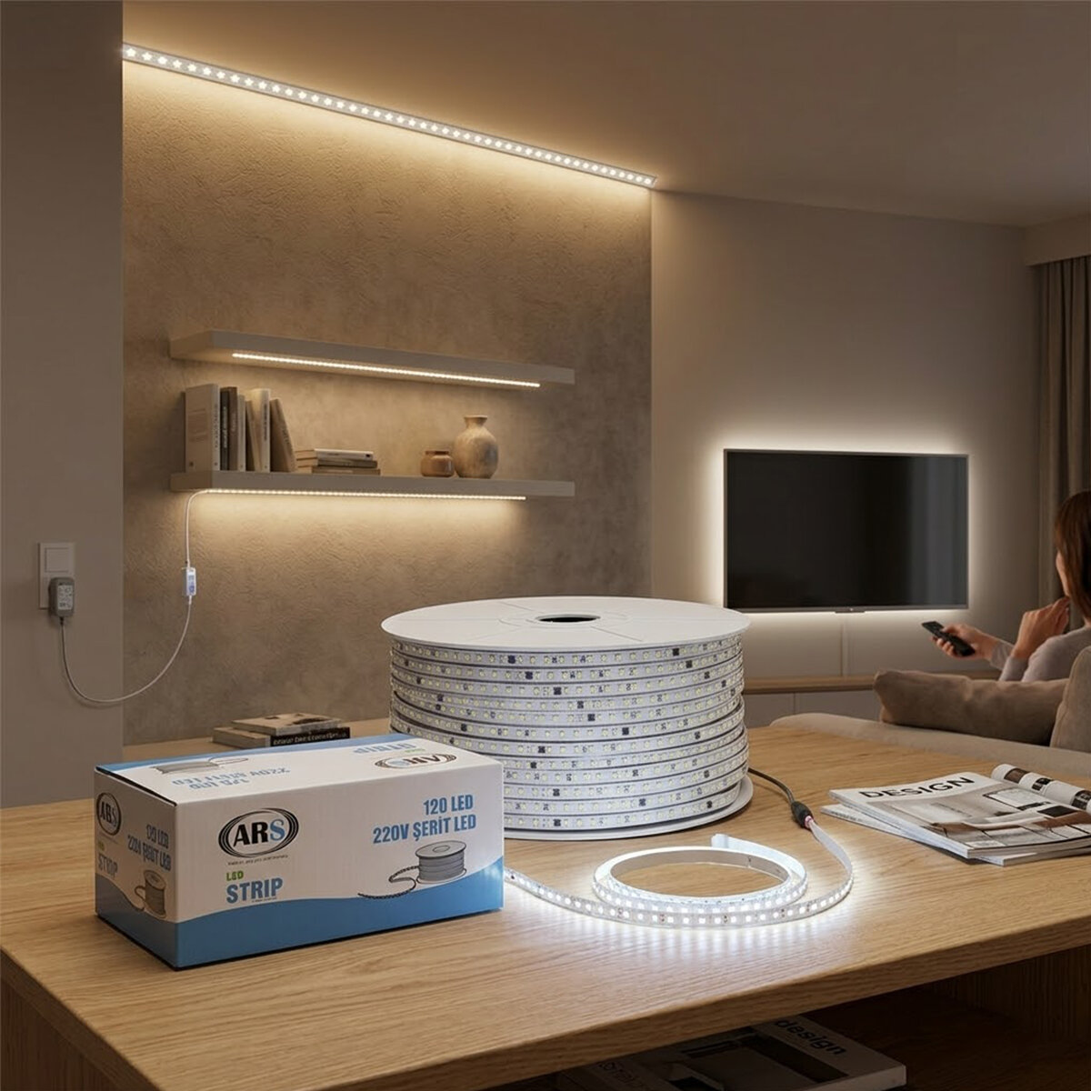 ARS-348985 ( 100MT ) ( 6500K & BEYAZ ) DIŞ MEKAN ŞERİT LED 220V ( 120LED )*1 ARS-348985 ( 100MT ) ( 6500K & BEYAZ ) DIŞ MEKAN ŞERİT LED 220V ( 120LED )*1