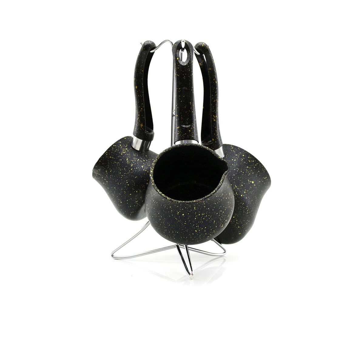 VELLA EN 13750/2002 ( 4PCS ) ( 230-280-380ML ) GRANİT & ÇELİK CEZVE RENKLİ ( METAL STANDLI )*8 VELLA EN 13750/2002 ( 4PCS ) ( 230-280-380ML ) GRANİT & ÇELİK CEZVE RENKLİ ( METAL STANDLI )*8