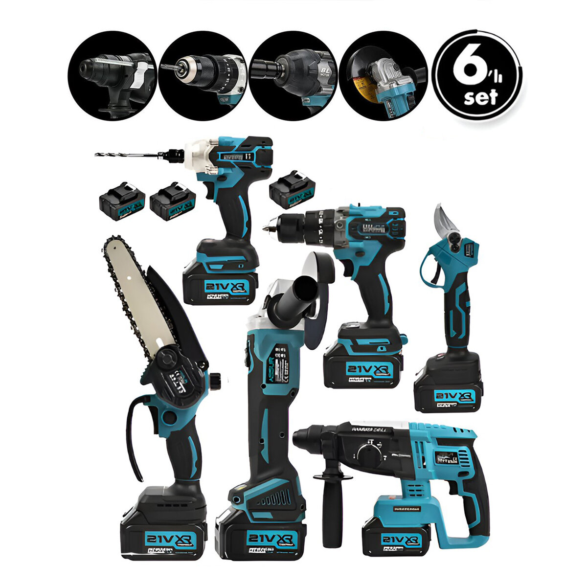 PROFESYONEL ASR-1111 ( 6PCS ) ( USTA ELEKTRİKLİ ALET SETİ ) ( ŞARJLI=21V) ( SPRAL TAŞLAMA & HİLTİ & BAĞ MAKAS & SOMUN SÖKME & DARBELİ VİDALAMA & BUDAMA TESTERE ) PLASTİK ÇANTAL*1 PROFESYONEL ASR-1111 ( 6PCS ) ( USTA ELEKTRİKLİ ALET SETİ ) ( ŞARJLI=21V) ( SPRAL TAŞLAMA & HİLTİ & BAĞ MAKAS & SOMUN SÖKME & DARBELİ VİDALAMA & BUDAMA TESTERE ) PLASTİK ÇANTAL*1