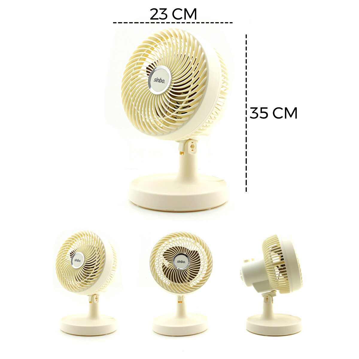 SİNBO SF-7703 ( BEJ ) ( 12" ) ( EV & OFİS ) ( KOMPAKT & SESSİZ & İKİ KADEME ) MASAÜSTÜ VANTİLATÖR*12