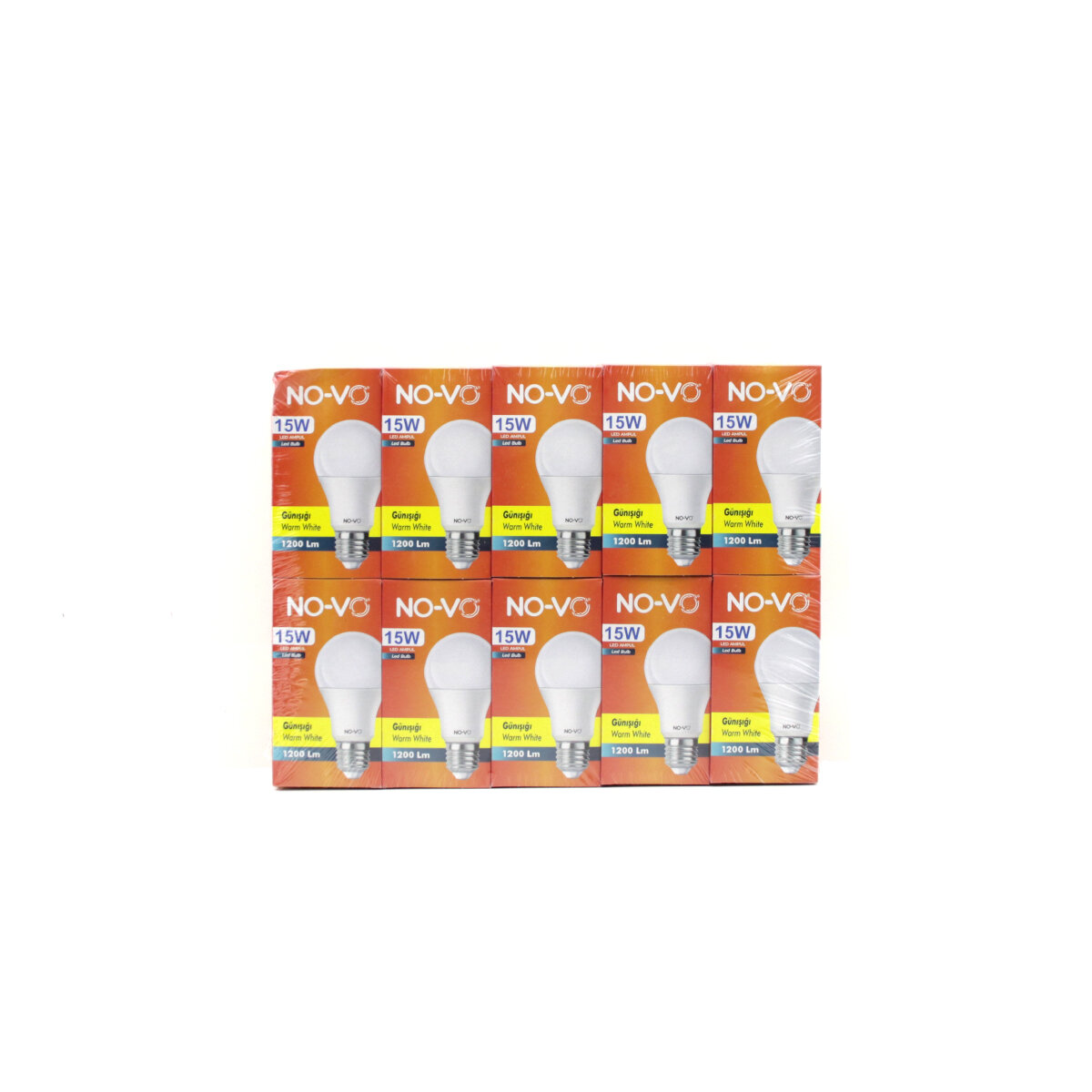 NO-VO ( 15W ) ( GÜN IŞIK ) LED AMPUL ( 1200LM ) ( 3000K ) (15.000 SAAT ÖMÜR)*10X18