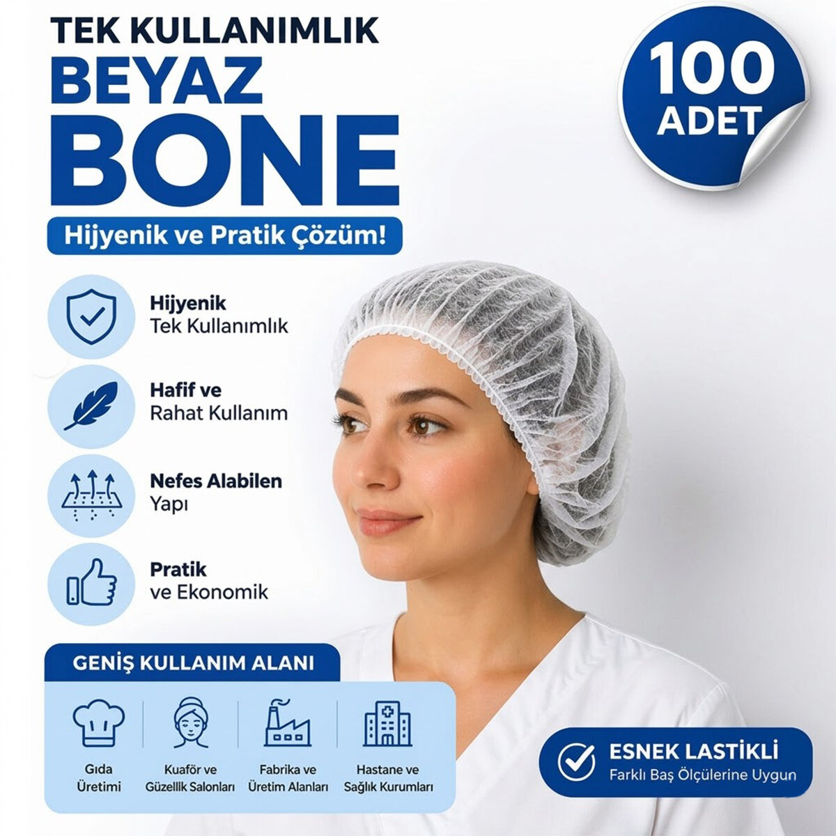 MİSS LADY-2094 ( 100PCS ) CERRAHİ & HİJYEN & AŞCI KAFA BONESİ ( KUTULU PAKET )*25=K