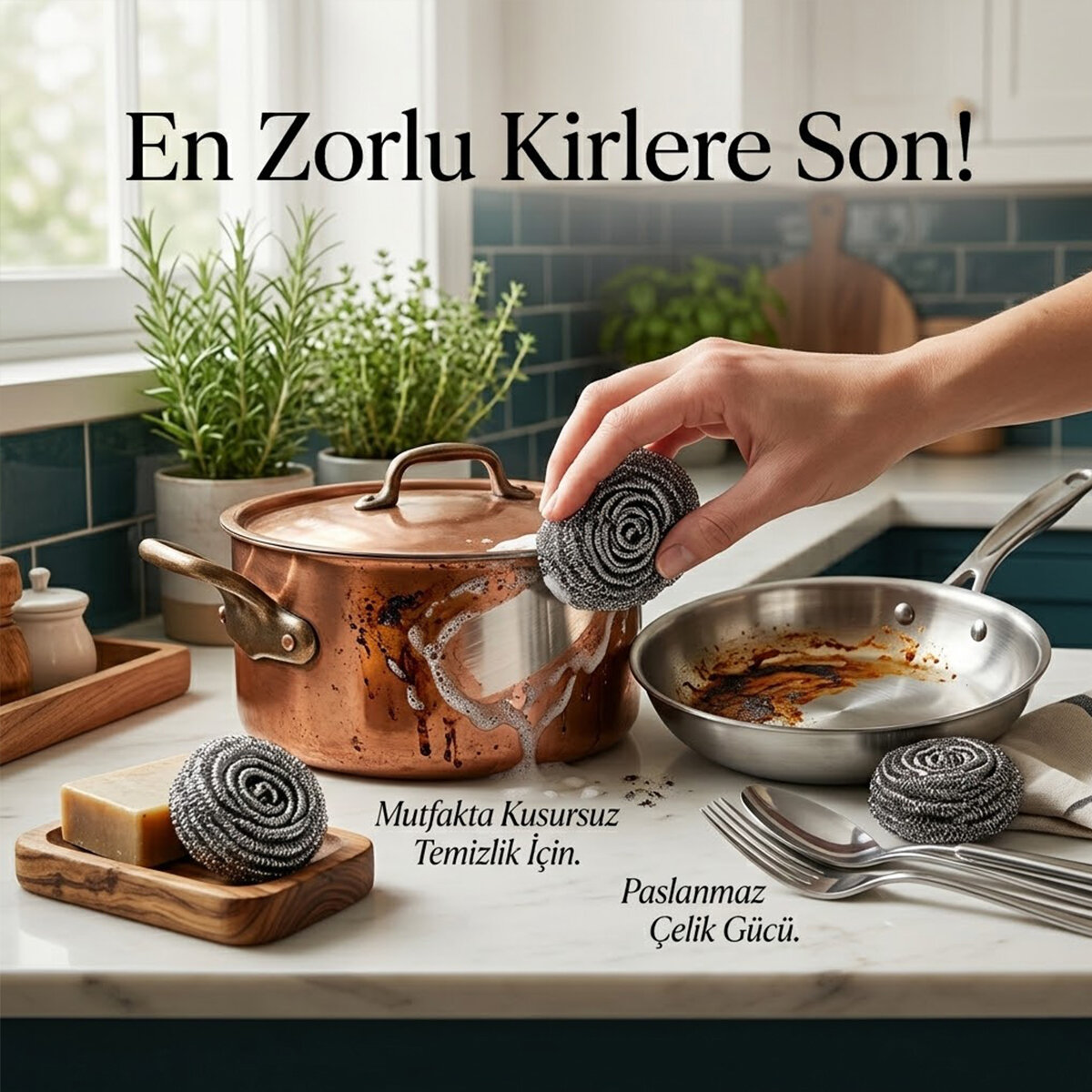 BELLA HOUSE K-7255 ( 4PCS ) ( VAKUMLU ) BULAŞIK TOP TELİ ( PASLANMAZ )*12X20 BELLA HOUSE K-7255 ( 4PCS ) ( VAKUMLU ) BULAŞIK TOP TELİ ( PASLANMAZ )*12X20