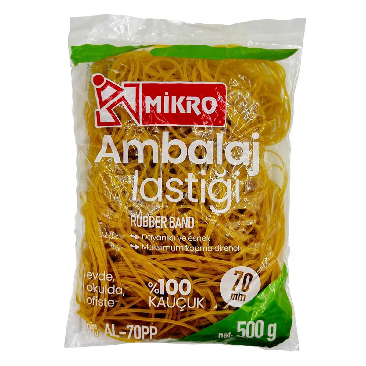 MİKRO ( PAKET & AMBALAJ ) ( PARA LASTİK ) KAUÇUK (500 GR) (BOY:220MM & KALINLIK:140MM & GENİŞLİK:140MM )*40 MİKRO ( PAKET & AMBALAJ ) ( PARA LASTİK ) KAUÇUK (500 GR) (BOY:220MM & KALINLIK:140MM & GENİŞLİK:140MM )*40