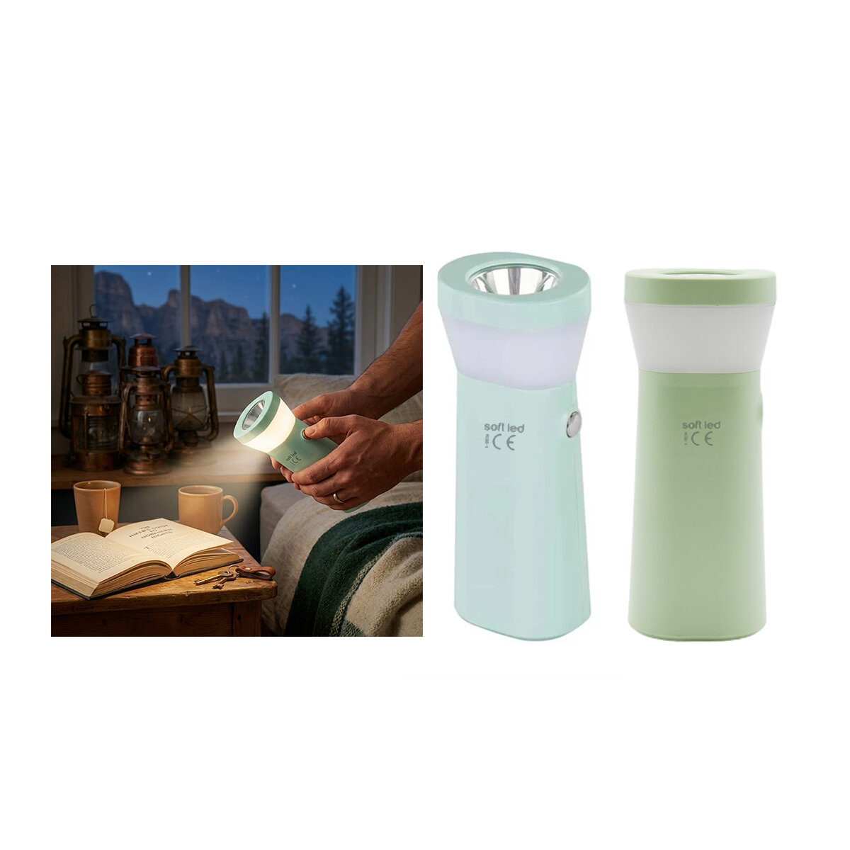 SOFTLED K-0934 ( 2IN1 & TEK LED ) ( USB TO TYPE-C ŞARJLI ) EL FENERİ ( 2.5W & 5W )*120