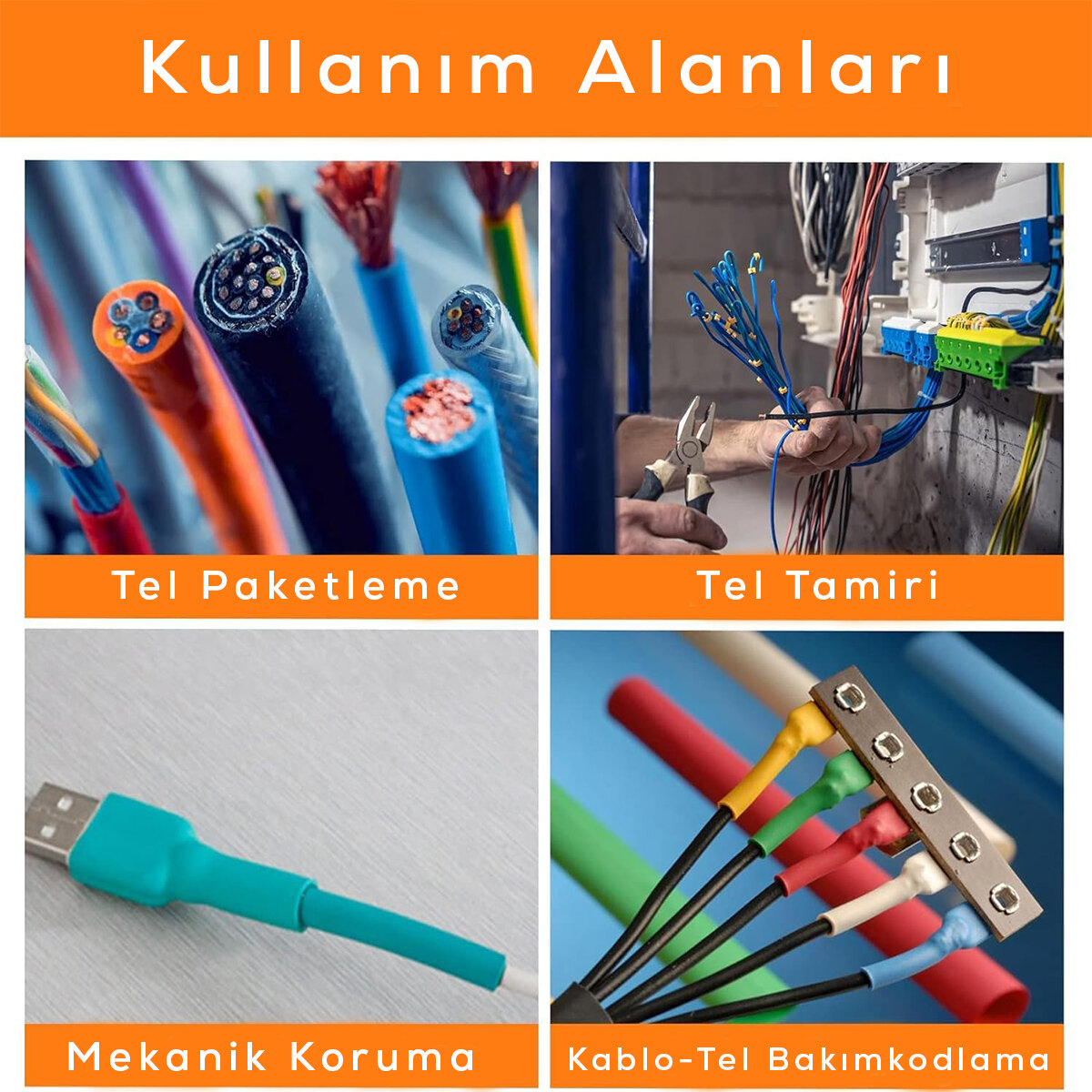 KRT-1131 MAKARON KABLO TAMİR SETİ ( ISIYLA BÜZÜŞMELİ DARALAN HORTUM )*100