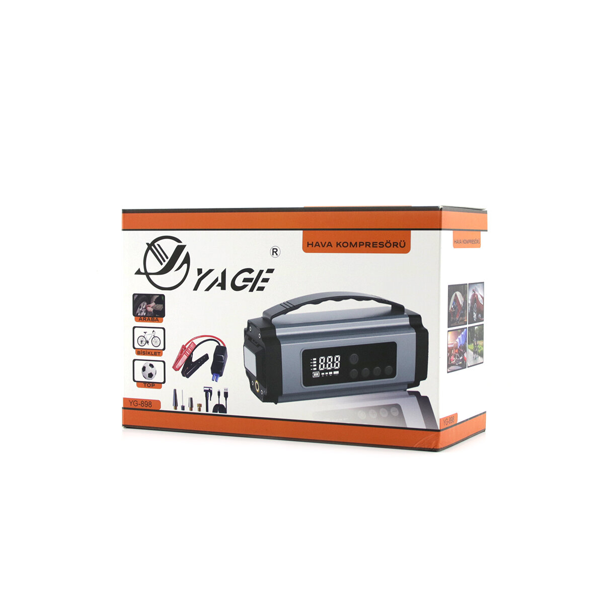 YAGE YG-898 ÇOK FONKSİYONLU OTO & ARAÇ TAKVİYE SET TAŞINABİLİR 120W ( DİJİTAL EKRAN ) ( POWERBANK ÖZELLİK & FENER & COB & PUSULA )*16 YAGE YG-898 ÇOK FONKSİYONLU OTO & ARAÇ TAKVİYE SET TAŞINABİLİR 120W ( DİJİTAL EKRAN ) ( POWERBANK ÖZELLİK & FENER & COB & PUSULA )*16