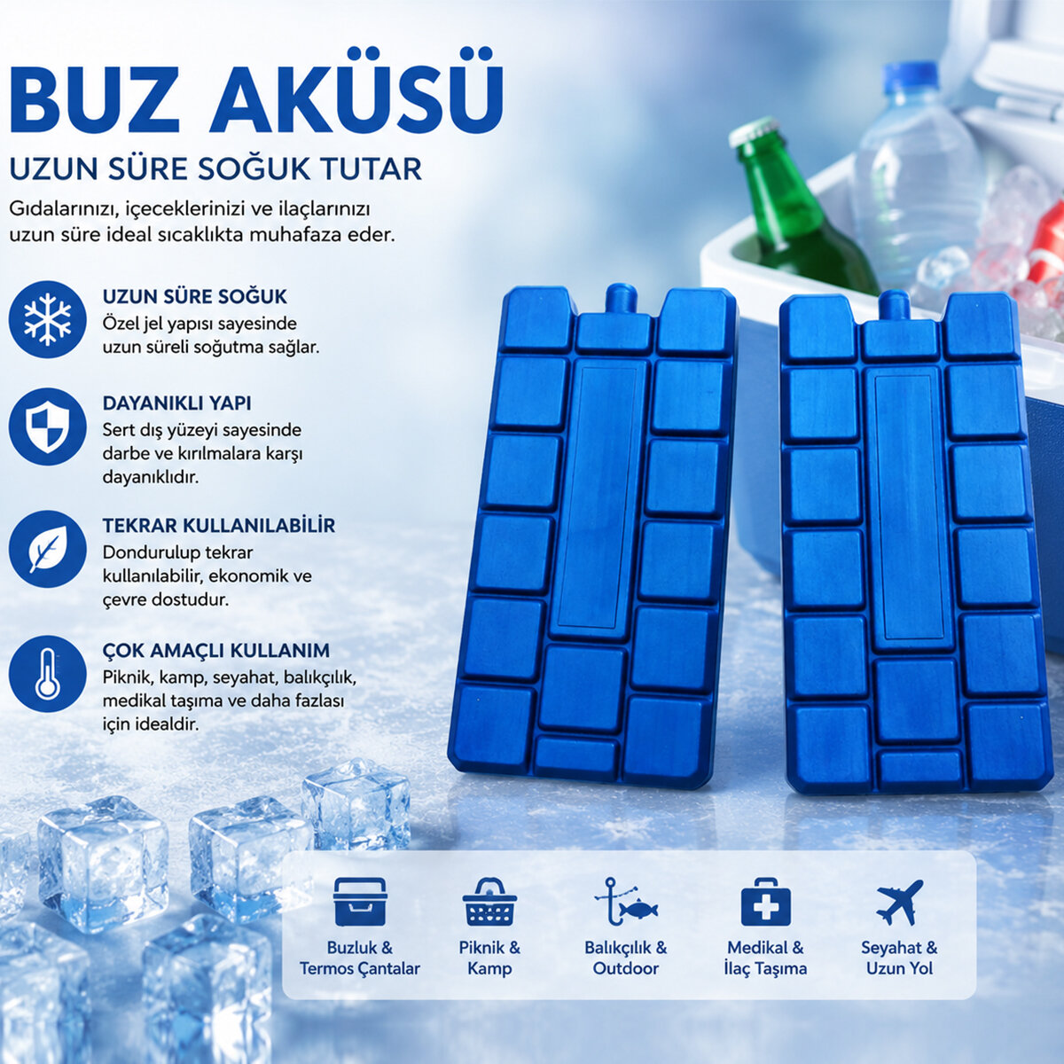 İBİCO ( DOLU ) PLASTİK BUZ AKÜSÜ*50=K