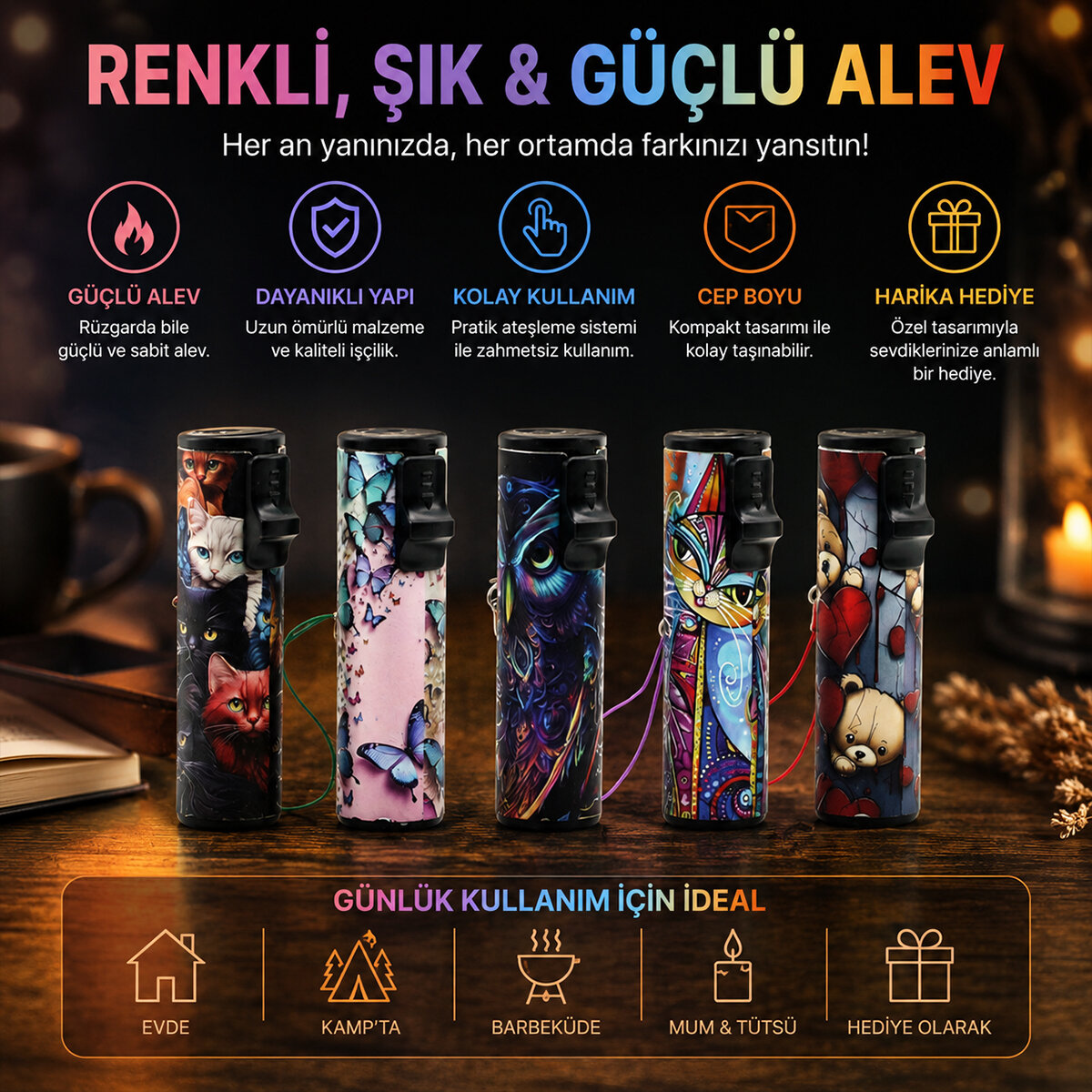 SİLVİO MONETTİ SM-184P ( B ) ( DESENLİ ) ( IŞIKLI ) ( RÜZGAR ) PÜRMÜZ ÇAKMAK*25X20