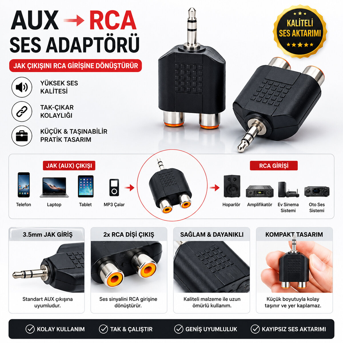 KRT-1132 AUX RCA APARAT*100X1