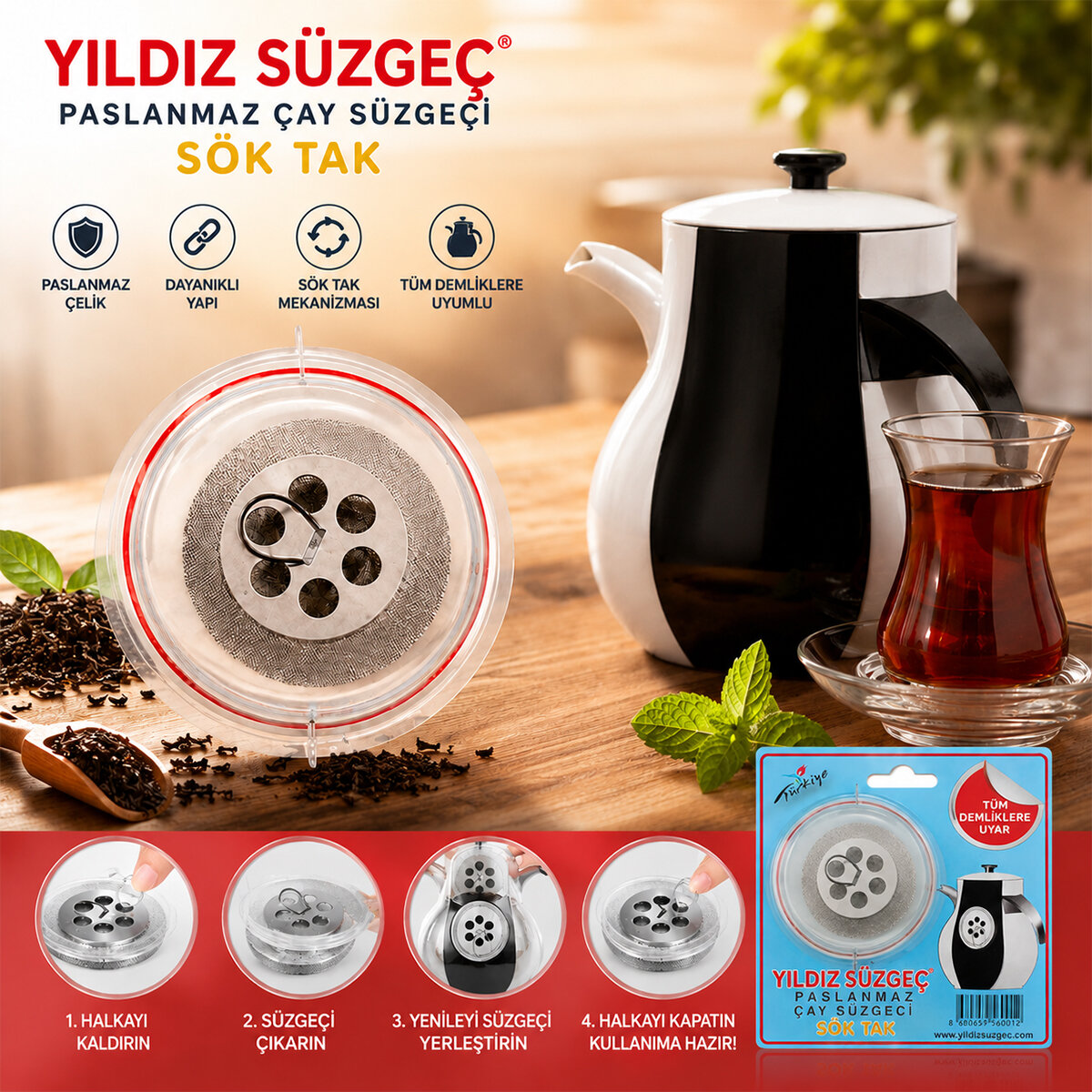 YILDIZ SÖK TAK ÇAY SÜZGEÇ*50X20