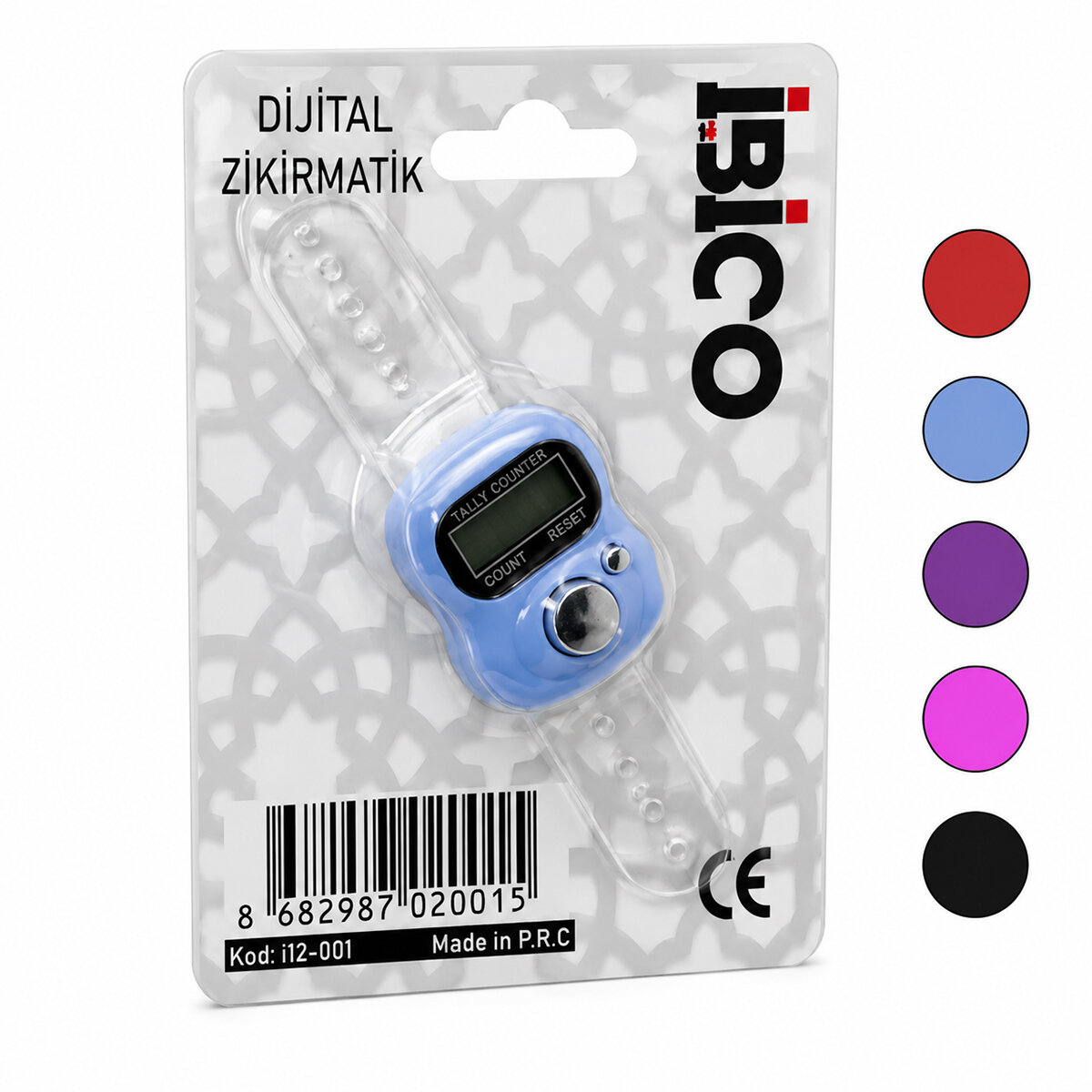 İBİCO İ12-001 ( ZİKİRMATİK DİJİTAL ) PARMAK SAYAÇI ( MİX RENKLİ SAYAÇ ) ( ŞEFFAF PLASTİK KORDON )*100X10 İBİCO İ12-001 ( ZİKİRMATİK DİJİTAL ) PARMAK SAYAÇI ( MİX RENKLİ SAYAÇ ) ( ŞEFFAF PLASTİK KORDON )*100X10