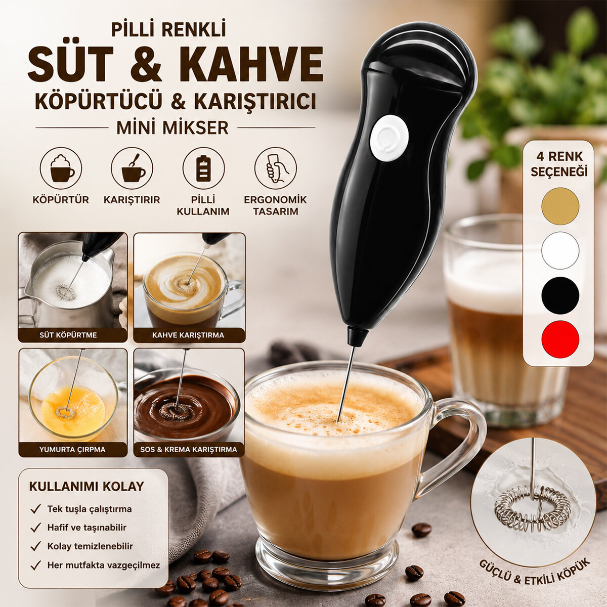 BAYSA-486 ( PİLLİ ) RENKLİ SÜT VE KAHVE KÖPÜRTÜCÜ & KARIŞTIRICI MİNİ MİKSER*200 BAYSA-486 ( PİLLİ ) RENKLİ SÜT VE KAHVE KÖPÜRTÜCÜ & KARIŞTIRICI MİNİ MİKSER*200