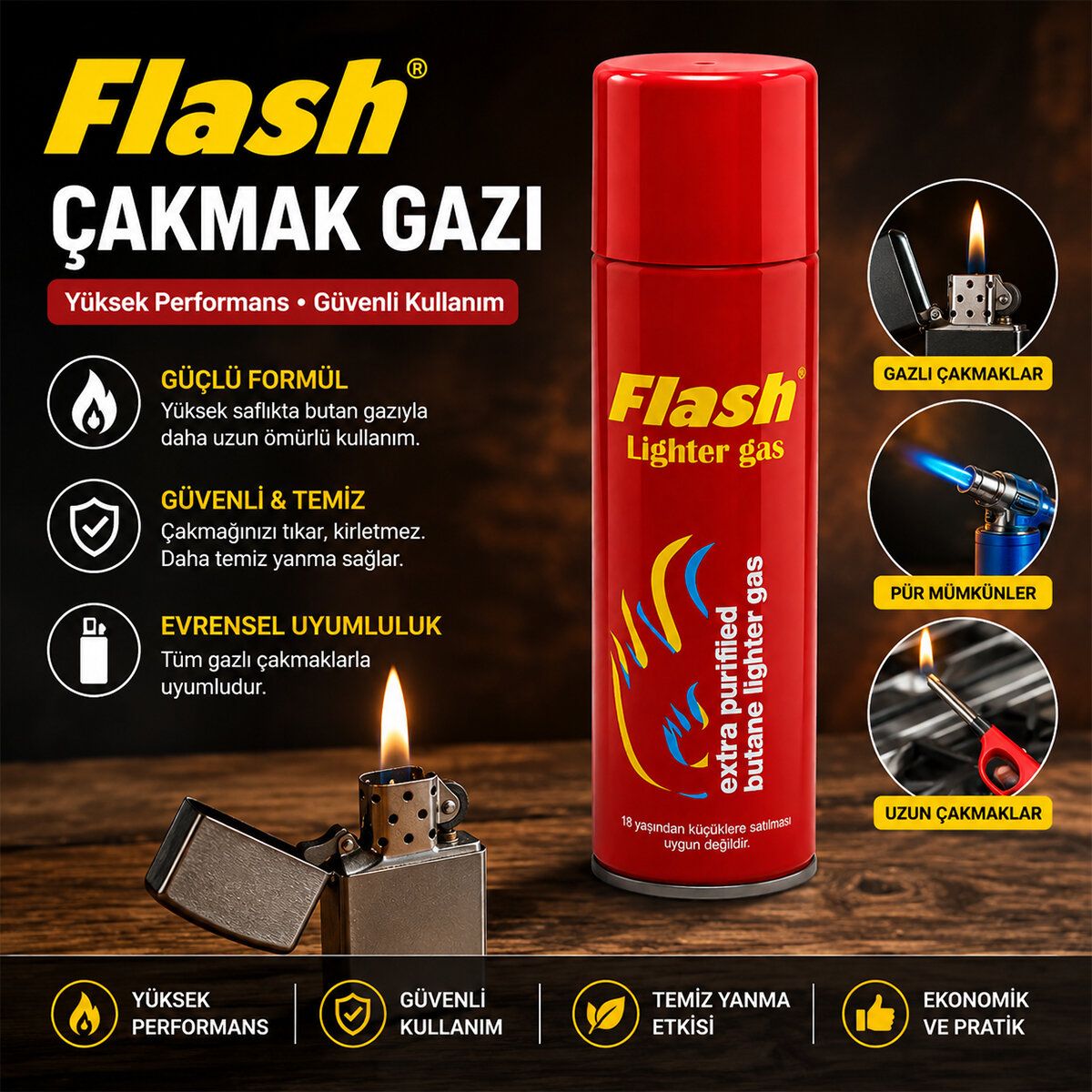 FLASH ÇAKMAK GAZI*12X8