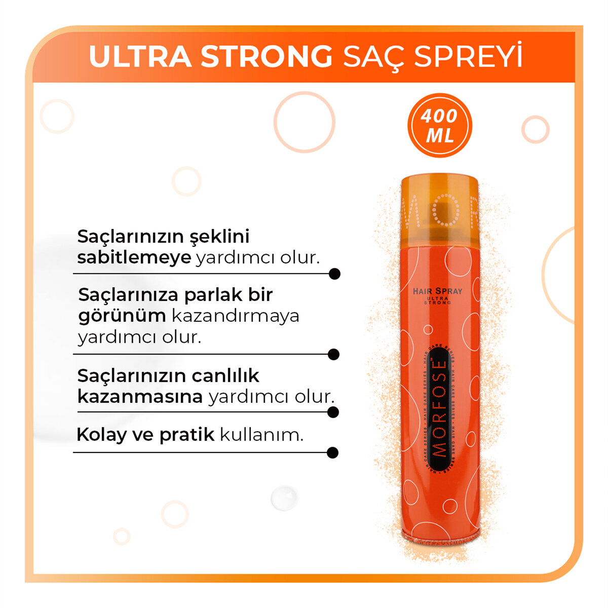 MORFOSE ULTRA SAÇ SPREYİ TURUNCU 400 ML*12=K