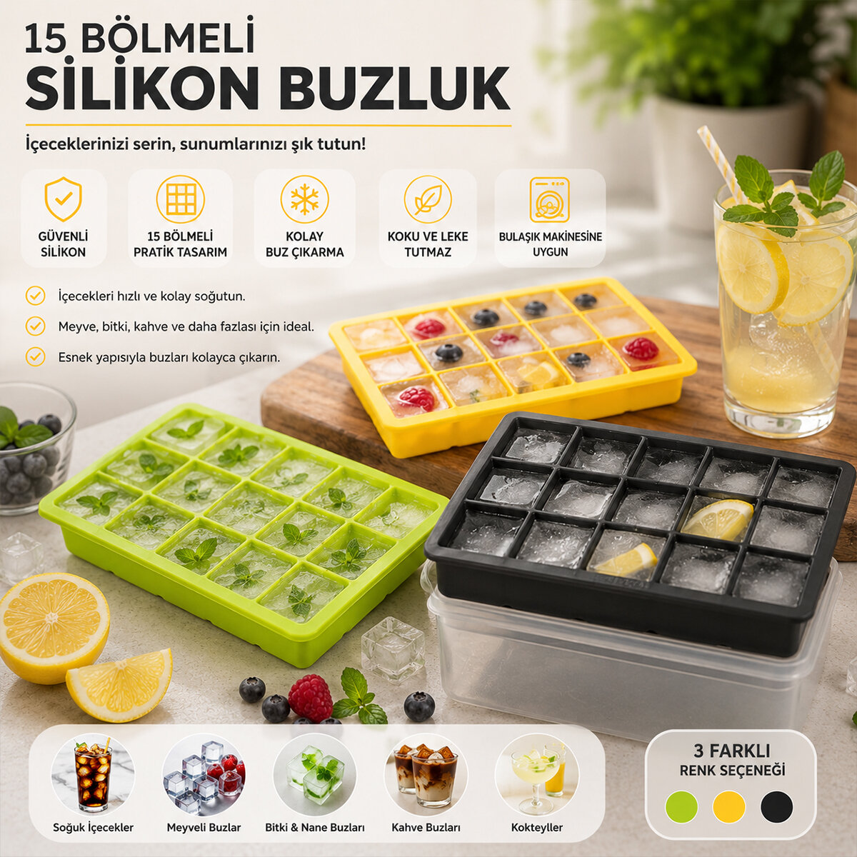 İBİCO K22-014 ( 15 BÖLMELİ ) SİLİKON & PLASTİK BUZLUK RENKLİ*20=K İBİCO K22-014 ( 15 BÖLMELİ ) SİLİKON & PLASTİK BUZLUK RENKLİ*20=K