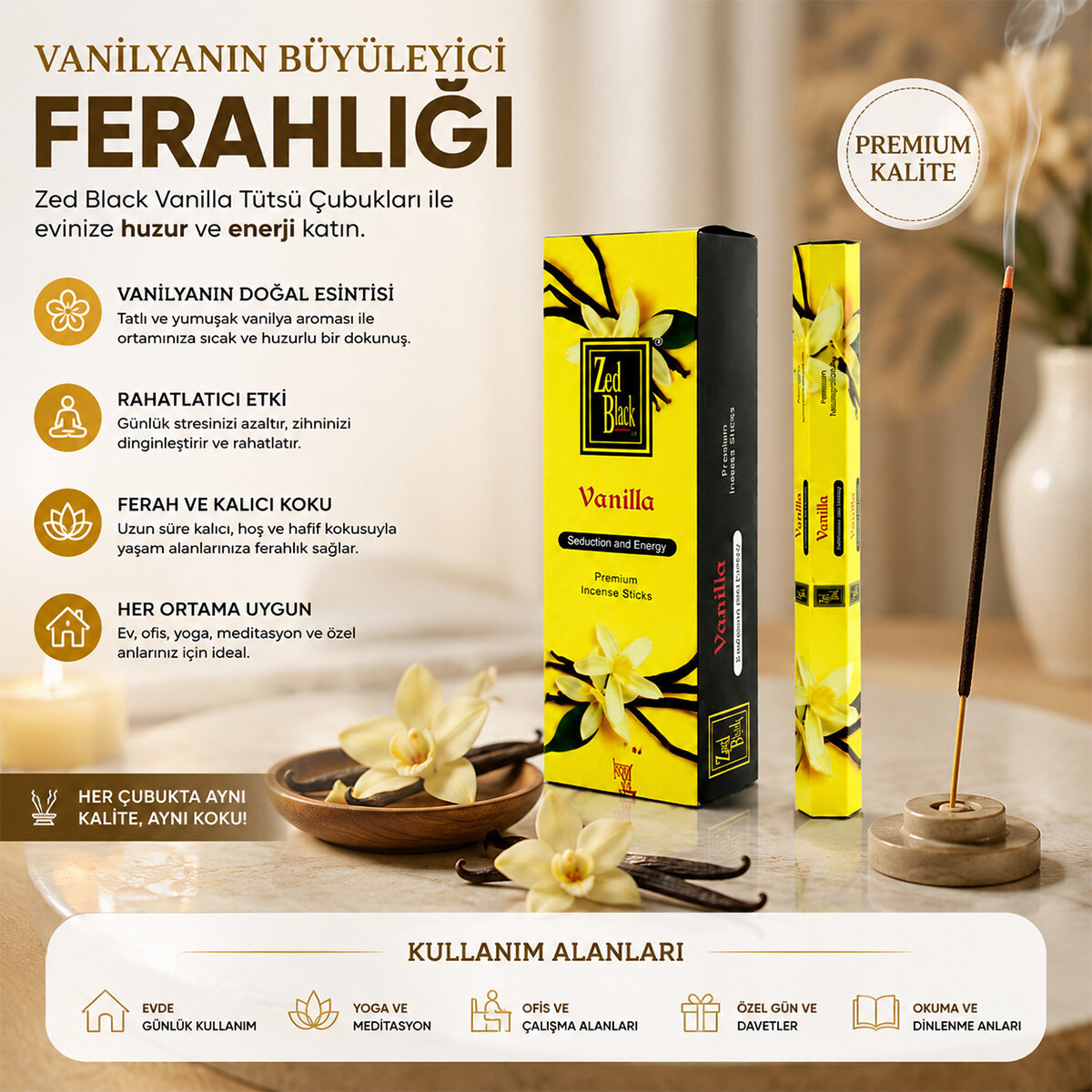 ZED BLACK ( VANİLLA ) ( ÇUBUK ) TÜTSÜ*6X50 ZED BLACK ( VANİLLA ) ( ÇUBUK ) TÜTSÜ*6X50