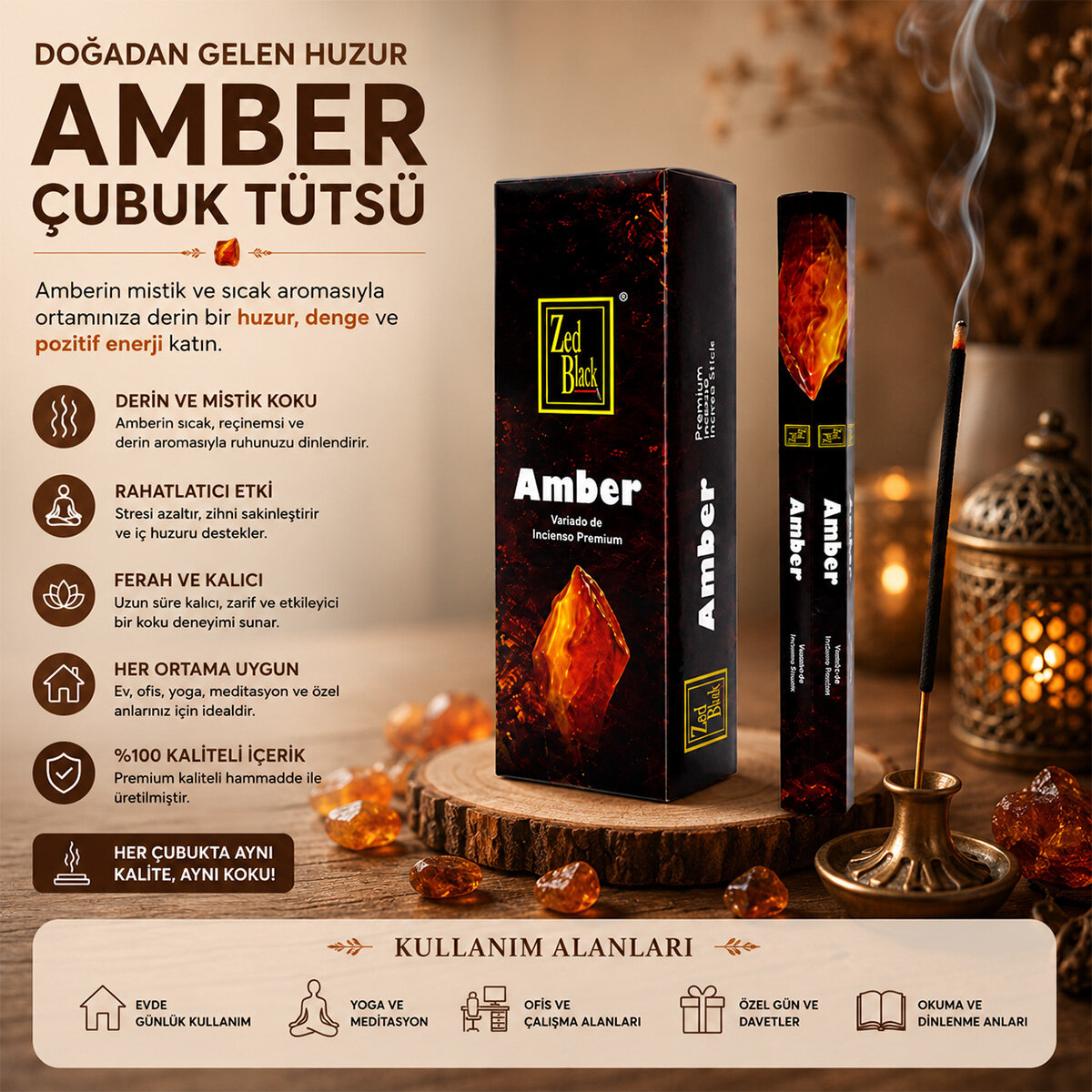 ZED BLACK ( AMBER ) ( ÇUBUK ) TÜTSÜ*6X50 ZED BLACK ( AMBER ) ( ÇUBUK ) TÜTSÜ*6X50