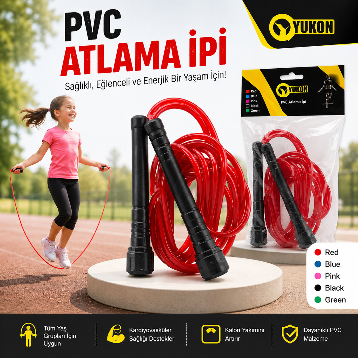 YUKON PJR-101-102 ( PVC RENKLİ ) ATLAMA İPİ*250 YUKON PJR-101-102 ( PVC RENKLİ ) ATLAMA İPİ*250