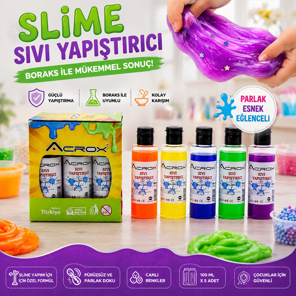 ACROX AX-848-853 ( BORAKS ) SLİME SIVI YAPIŞTIRICI*12X24