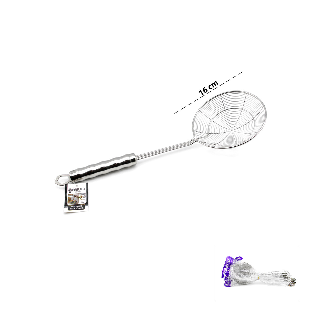 PABLITO HOME PBT-952 ( 16CM ) ( SAPLI ) METAL KEVGİR*10X15