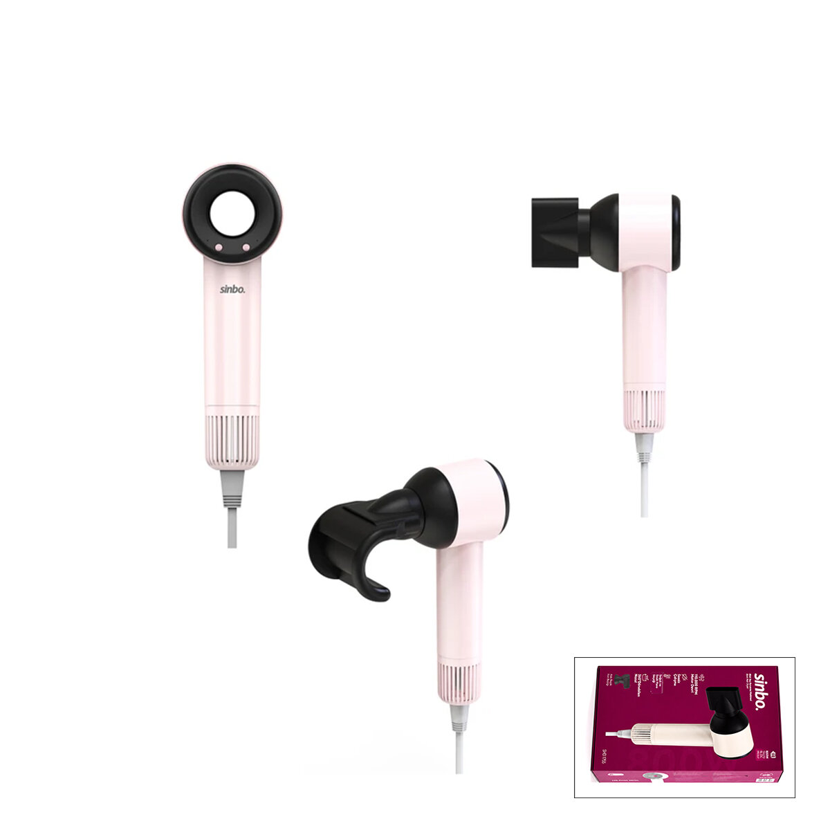 SİNBO SHD-1755 ( PEMBE ) SAÇ KURUTMA MAKİNESİ ( 110.000 RPM ) ( SESSİZ ÇALIŞMA & 3 HIZ - SICAKLIK AYAR )*6