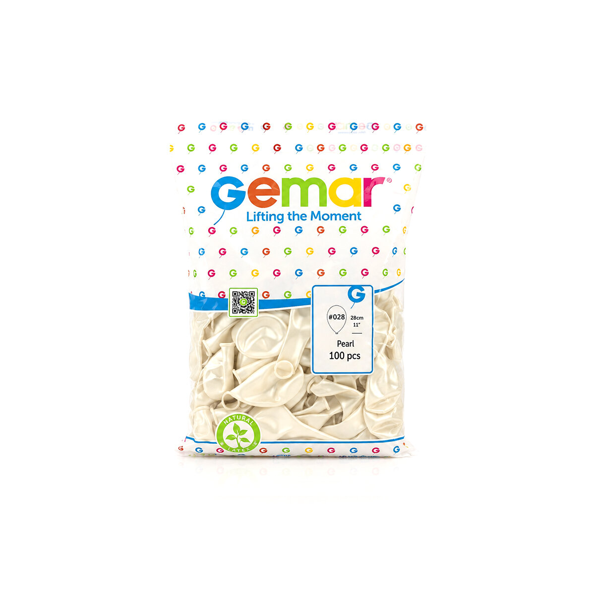 GEMAR GM-110-28 ( METALİK & İNCİ BEYAZ & PEARL ) BALON ( 11'' & 28CM & 100PCS )*1X50