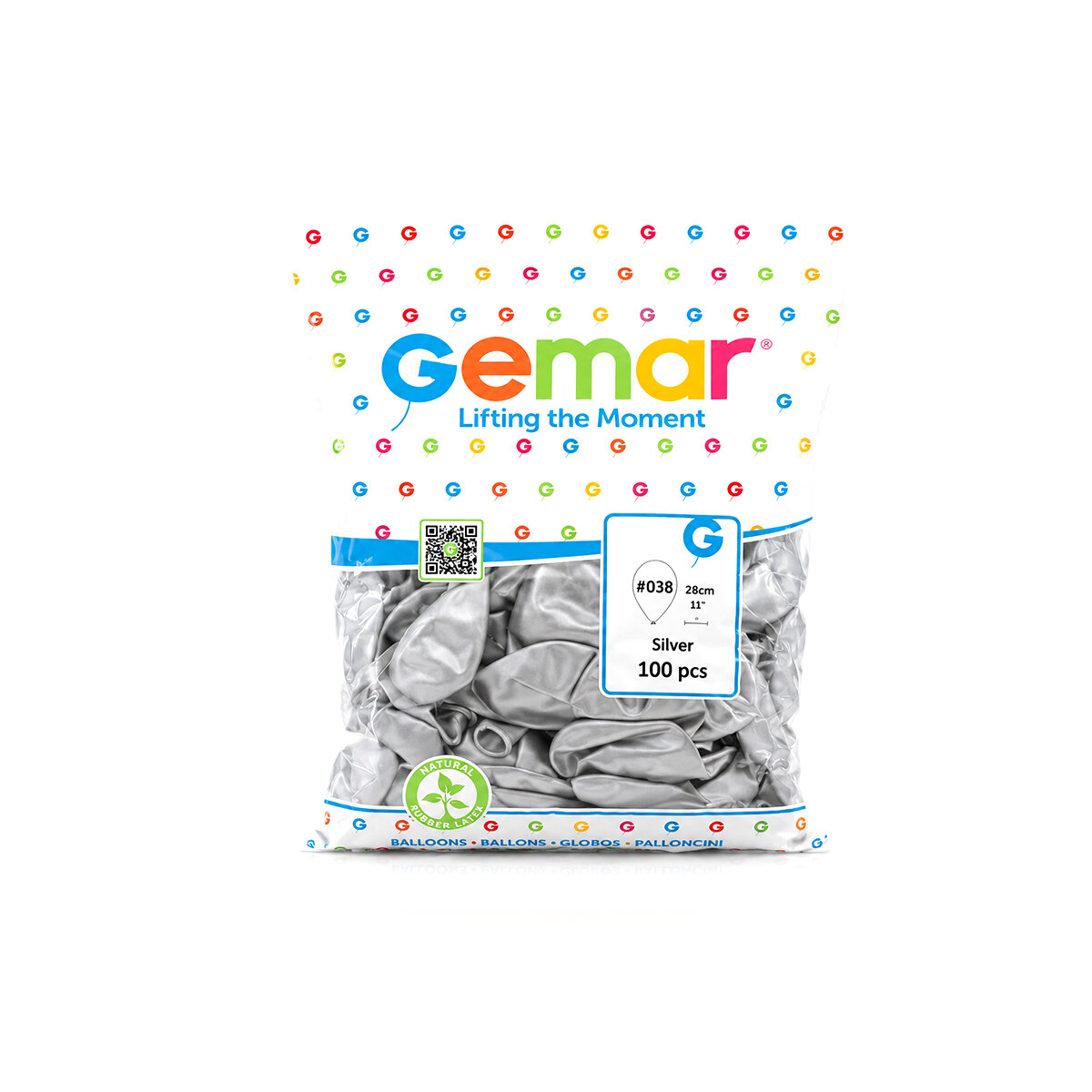 GEMAR GM-110-38 ( METALİK & GÜMÜŞ & SİLVER ) BALON ( 11'' & 28CM & 100PCS )*1X50