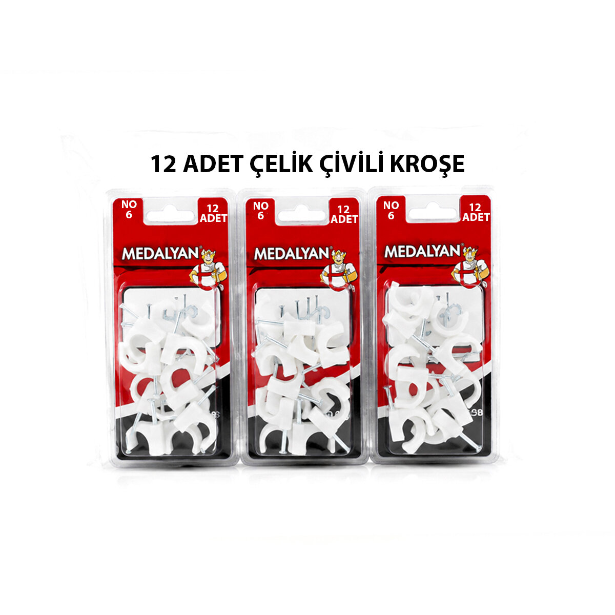 MEDALYAN DL-38 ( NO-6 ) ( 12PCS ) ÇELİK ÇİVİLİ KROŞE *12X9