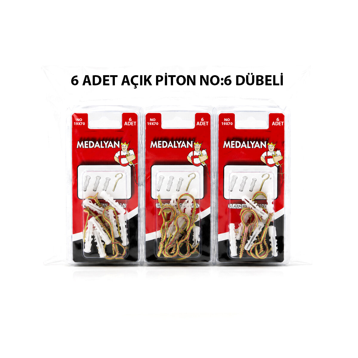 MEDALYAN DL-26 ( 19X70 ) ( 6PCS ) AÇIK PİTON DÜBELLİ*12X10