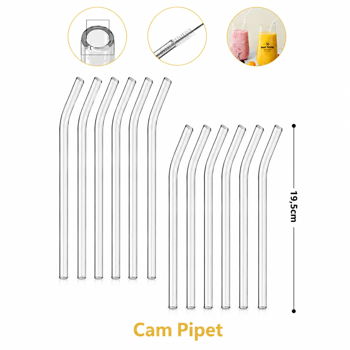 YAKUT-12964 ( CAM ) PİPET ( 19.5CM ) ( POŞETLİ AMBALAJ )*25X48