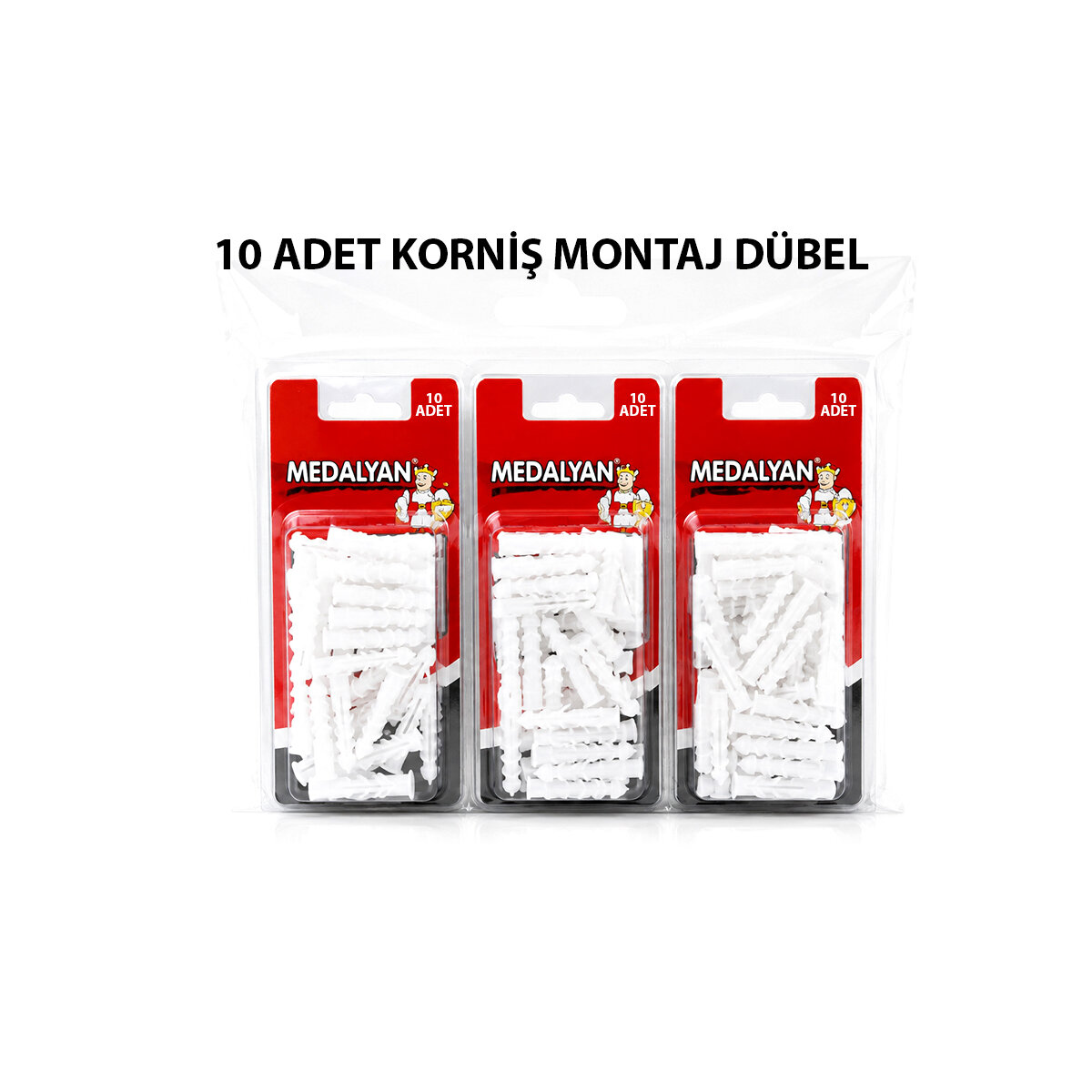 MEDALYAN DL-57 ( 10PCS ) KORNİŞ MONTAJ DÜBELİ ( PLASTİK ÇİVİLİ )*12X9