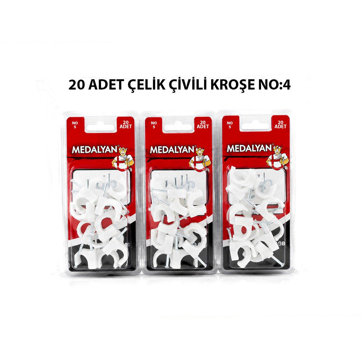 MEDALYAN DL-41 ( NO-5 ) ( 20PCS ) ÇELİK ÇİVİLİ KROŞE*12X9