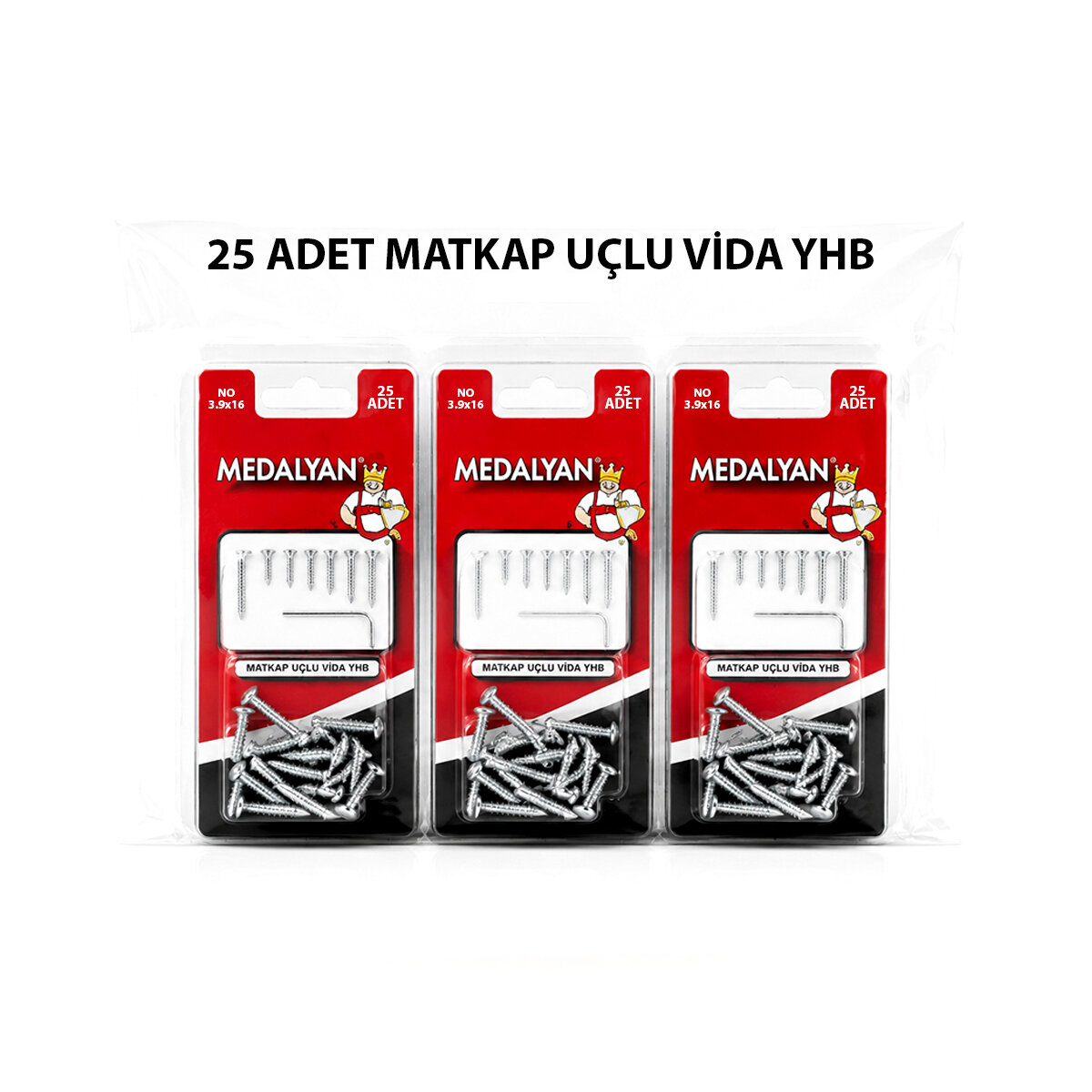 MEDALYAN DL-99 ( 3.9X16 ) ( 25PCS ) MATKAP UÇLU VİDA*12X12