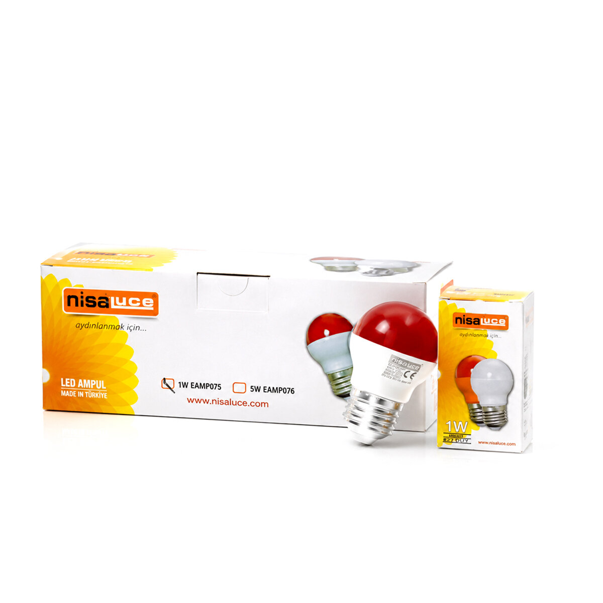 NİSALUCE EAMP-075 ( 1W ) ( E27 ) ( KIRMIZI ) YUVARLAK GECE LAMBASI LED AMPUL*10X10 NİSALUCE EAMP-075 ( 1W ) ( E27 ) ( KIRMIZI ) YUVARLAK GECE LAMBASI LED AMPUL*10X10