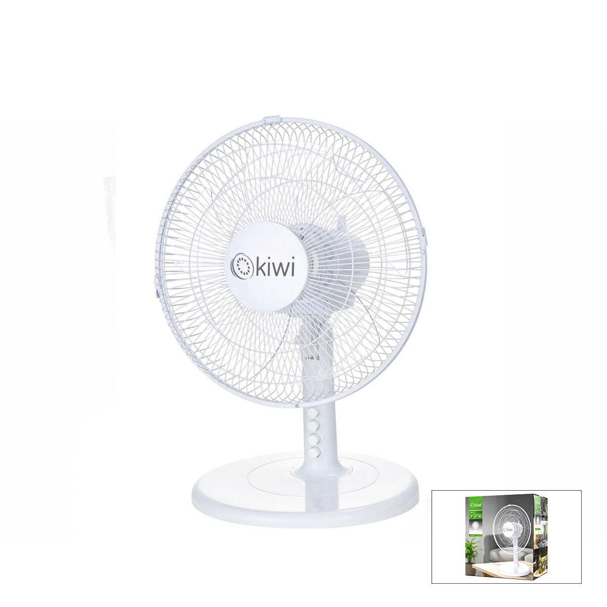 KİWİ 7625 ( 12" İNÇ ) MASA ÜSTÜ VANTİLATÖR ( 35W ) ( 5 KANAT & 3 KADEME HIZ & ÇAP: 30CM ) FAN*3=K
