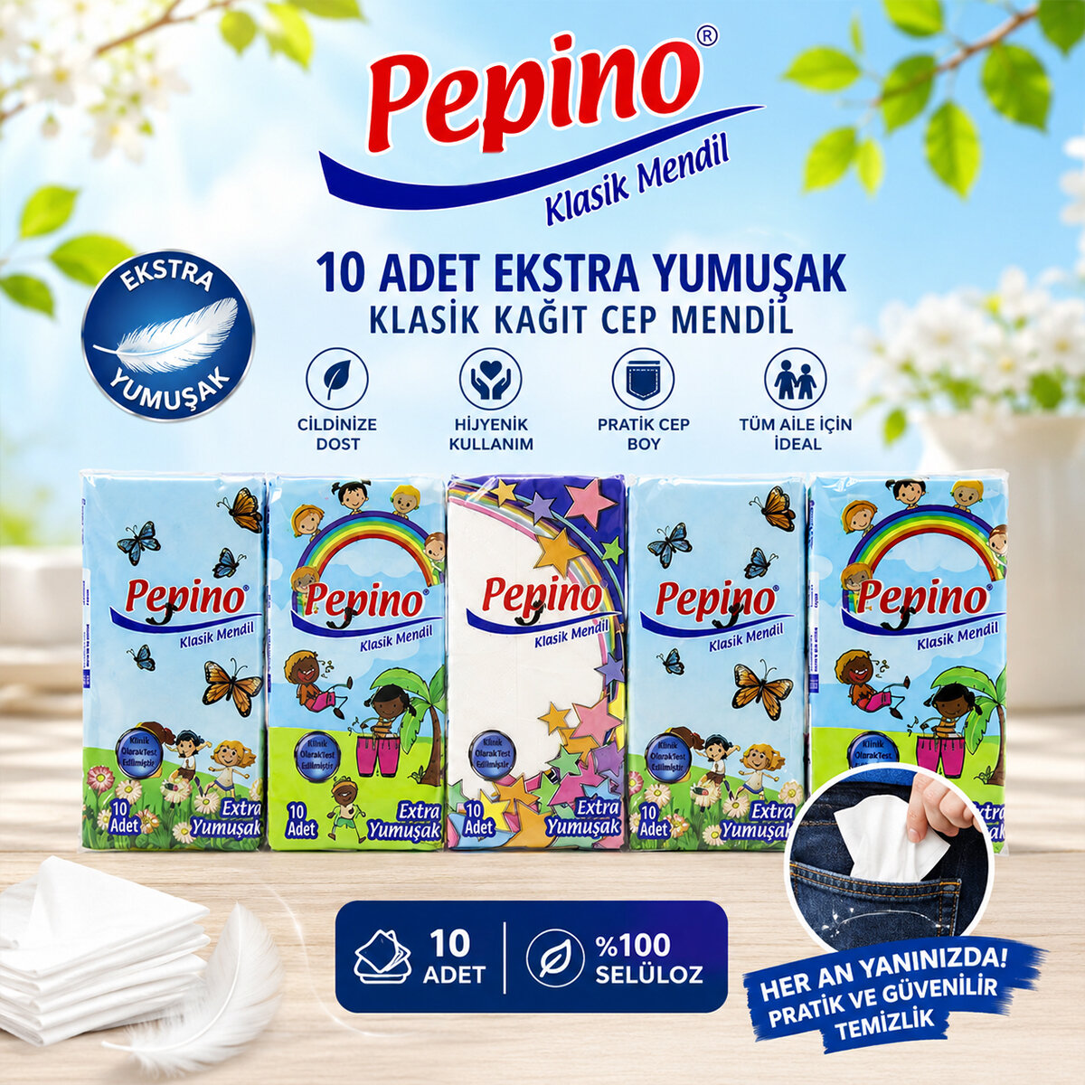 PEPİNO ( 10PCS ) KAĞIT CEP MENDİL*240=K