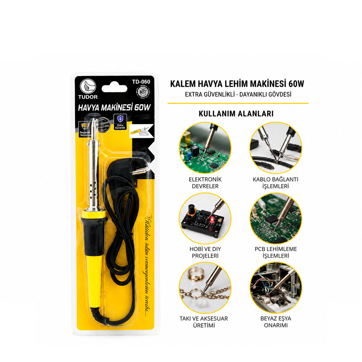 TUDOR TD-060 ( 60W ) KALEM HAVYA ( LEHİM ) ( 220V)*120 TUDOR TD-060 ( 60W ) KALEM HAVYA ( LEHİM ) ( 220V)*120