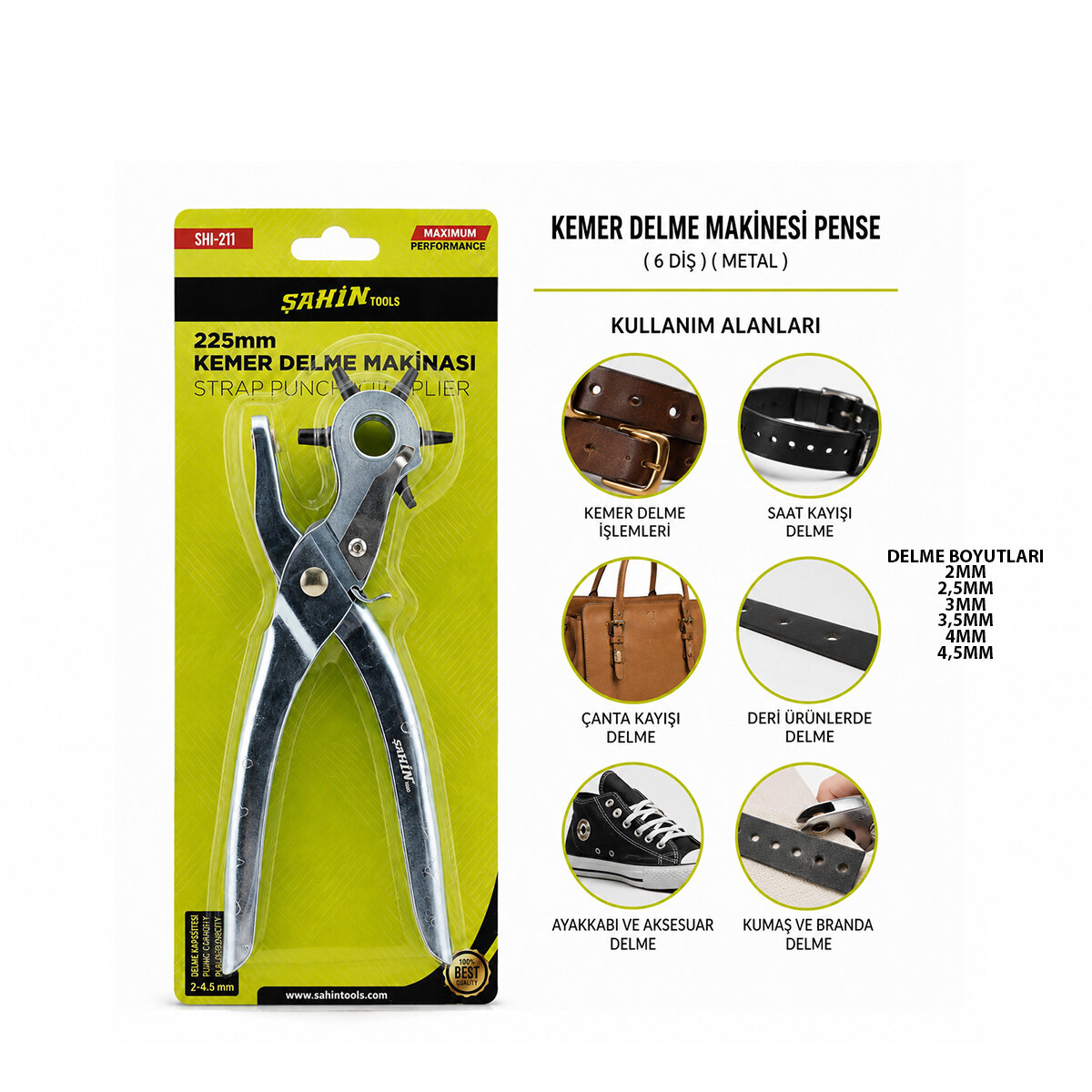 ŞAHİN TOOLS ŞHT-271 ( 6 DİŞ ) ( METAL ) KEMER DELME MAKİNESİ PENSE*48 ŞAHİN TOOLS ŞHT-271 ( 6 DİŞ ) ( METAL ) KEMER DELME MAKİNESİ PENSE*48
