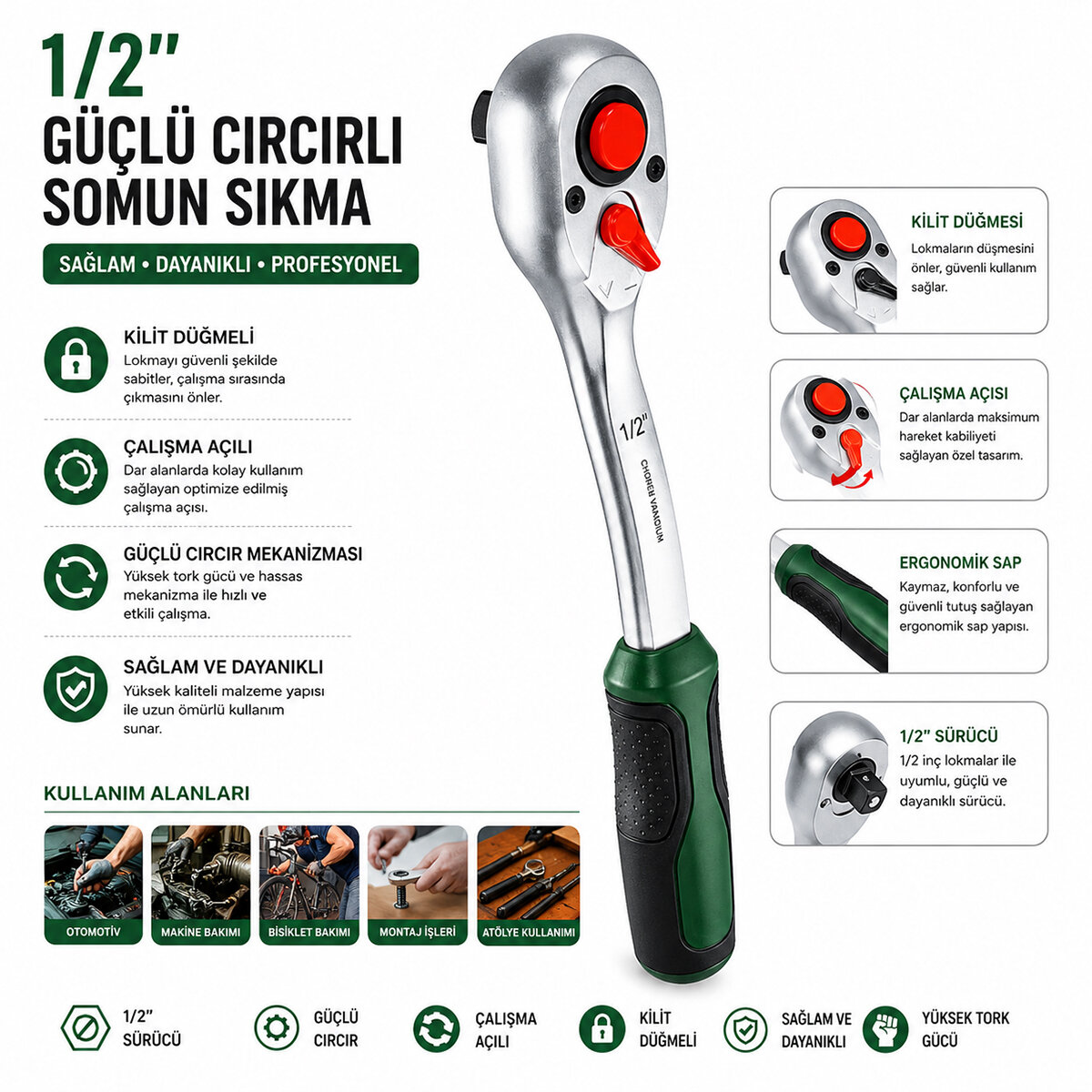 BOSCH-1 600 A03 17V ( 432 ) ( 1/2" ) CIRCIR & SOMUN SIKMA ANAHTAR KOLU*6X1